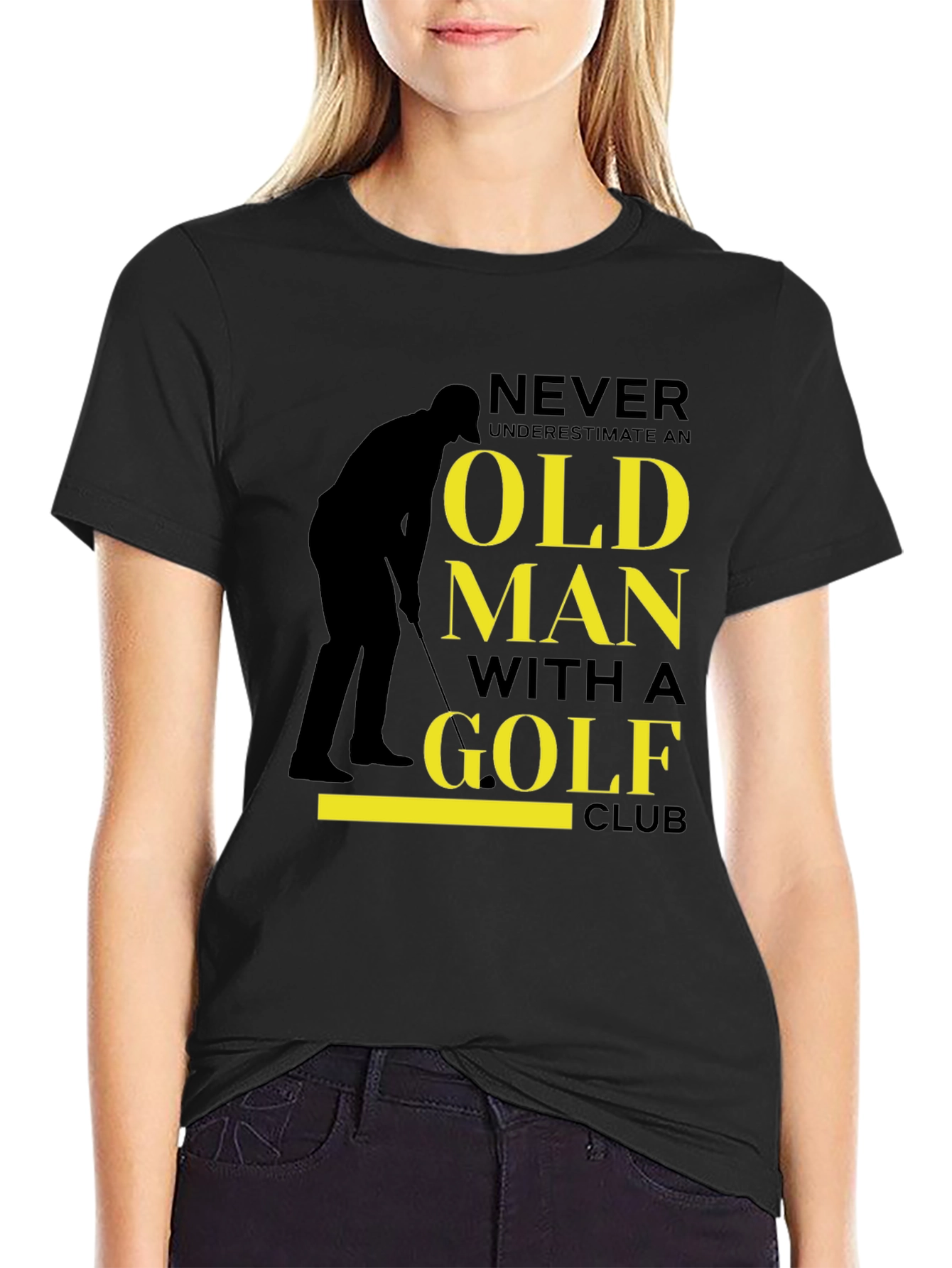 Never Underestimate Old Man Golf Club T-Shirt