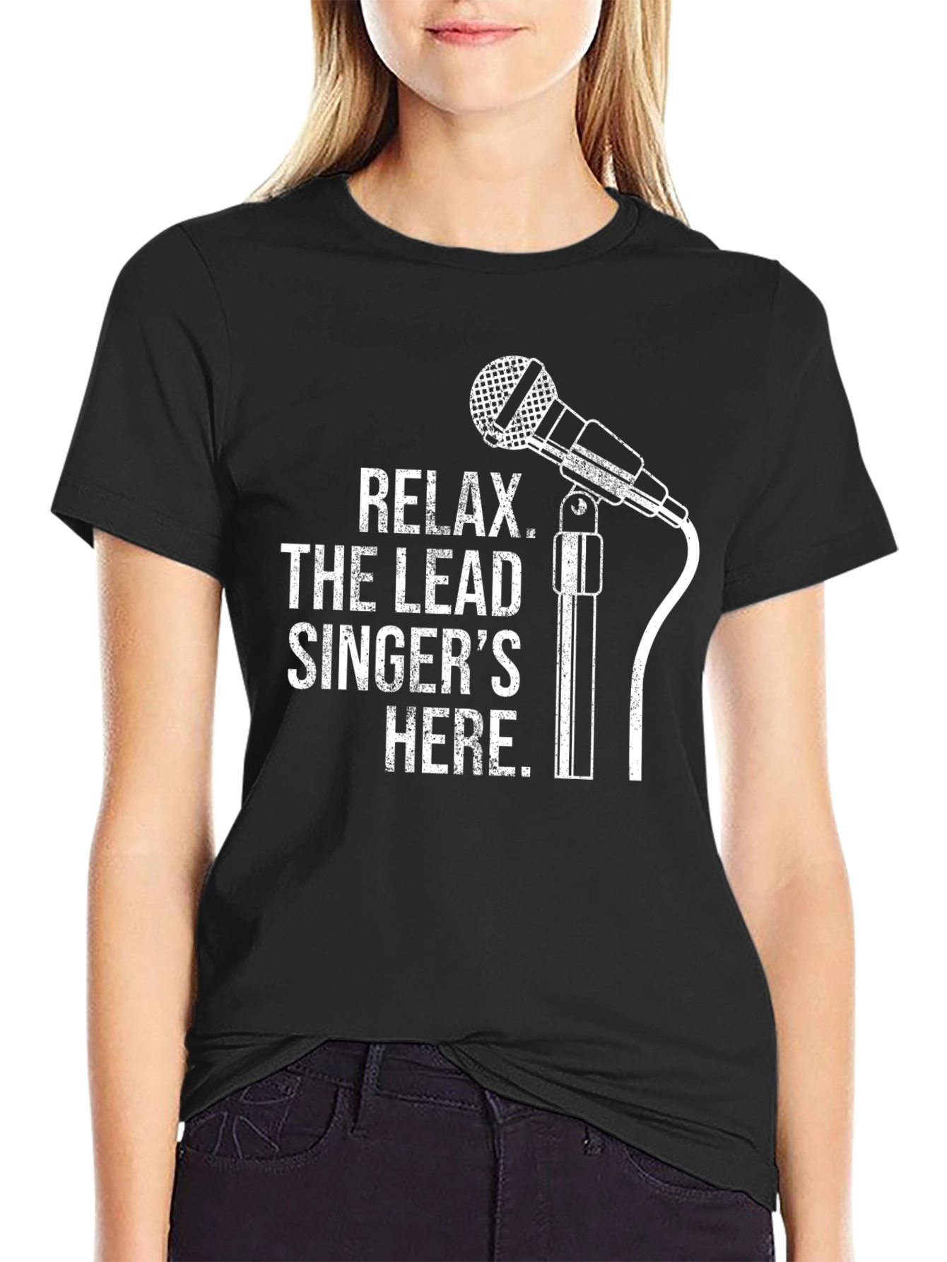 Relax Lead Singer Here Black T-Shirt