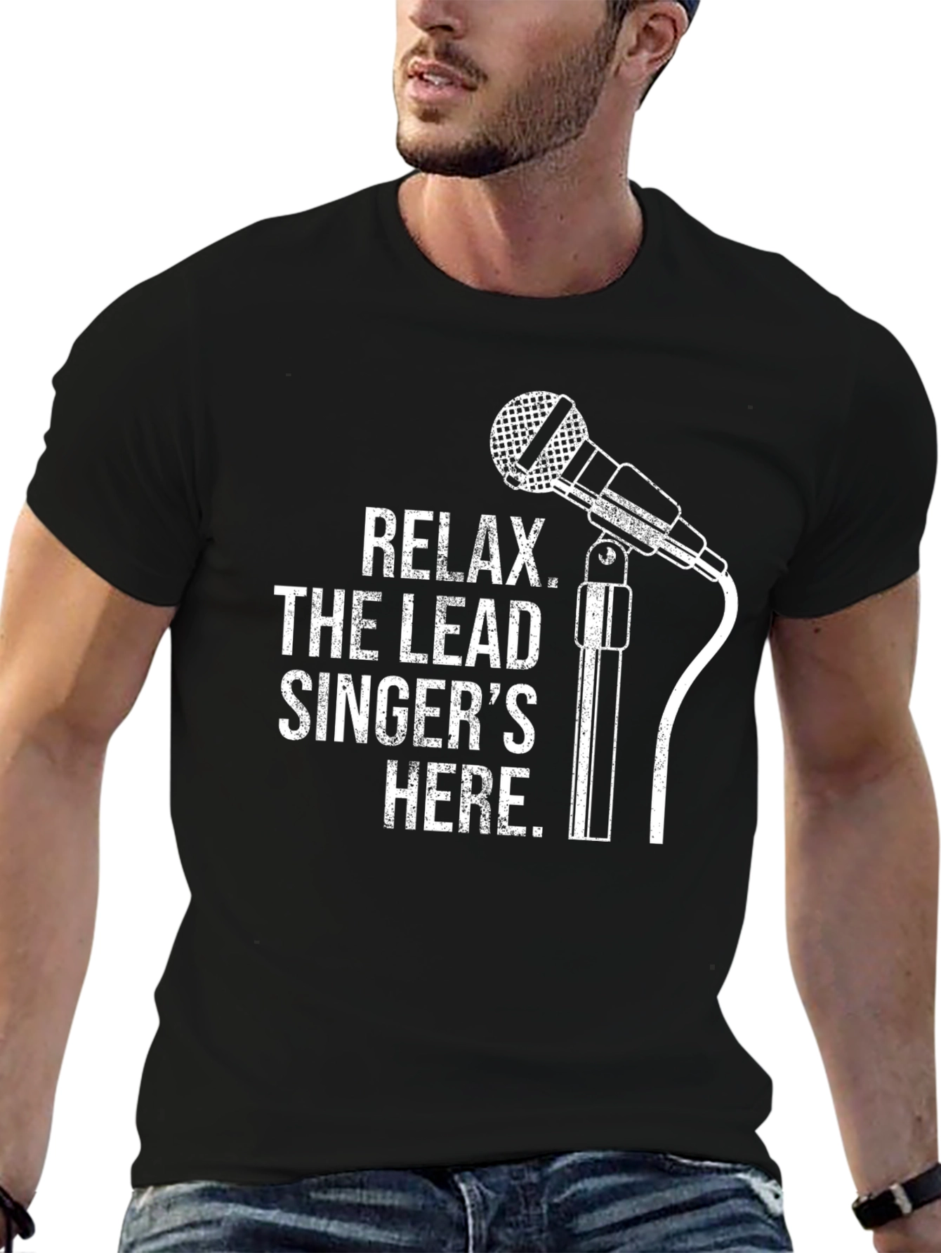 Relax Lead Singer Here Black T-Shirt