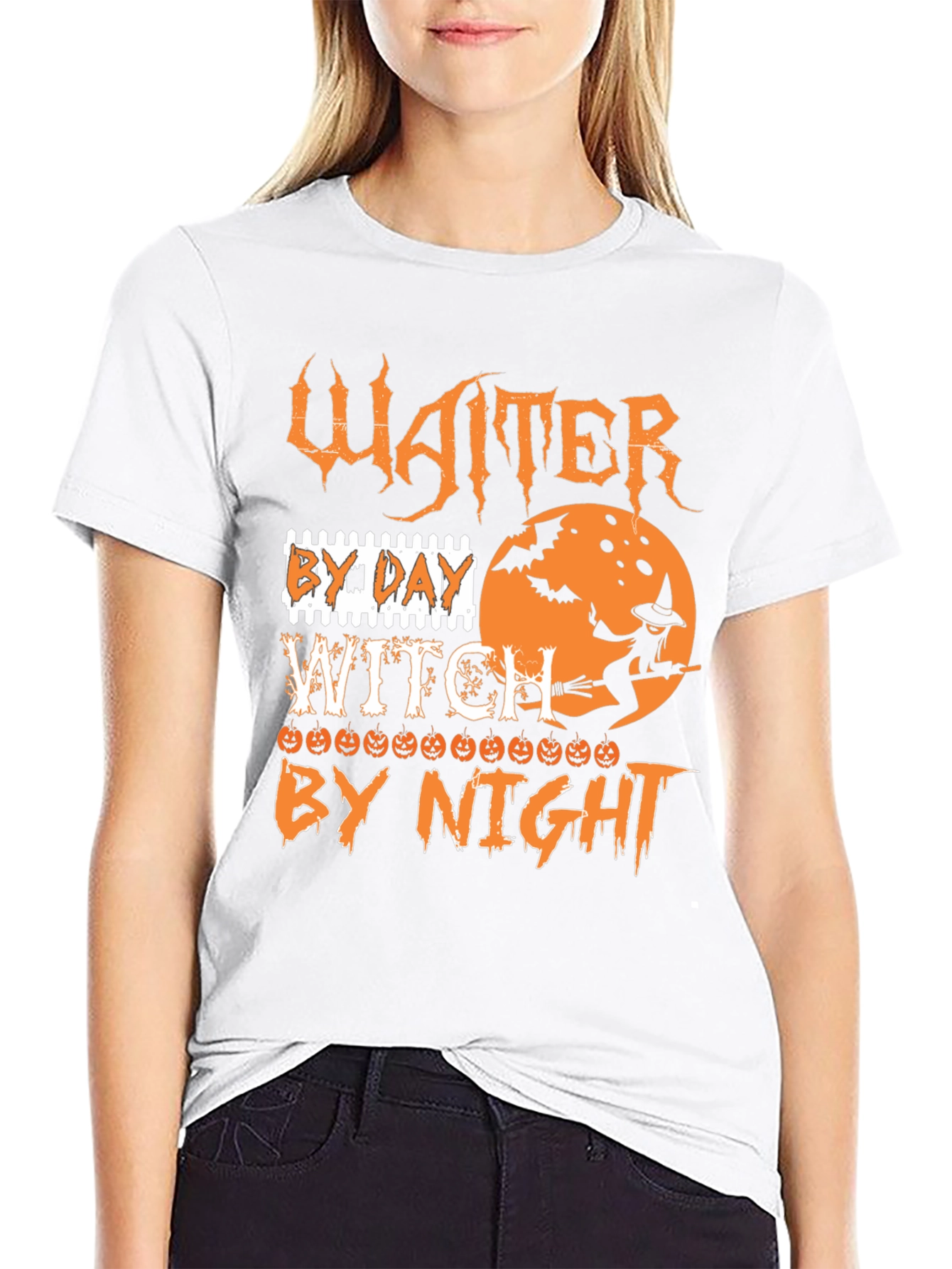 Waiter By Day Witch By Night Halloween T-Shirt