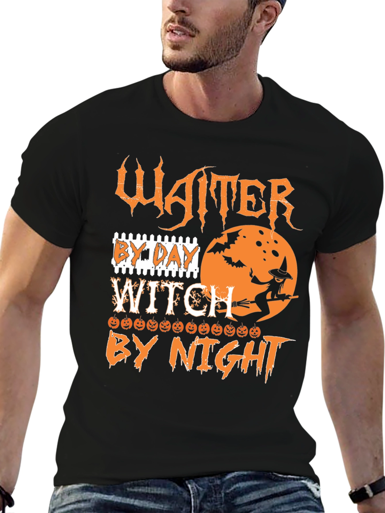 Waiter By Day Witch By Night Halloween T-Shirt