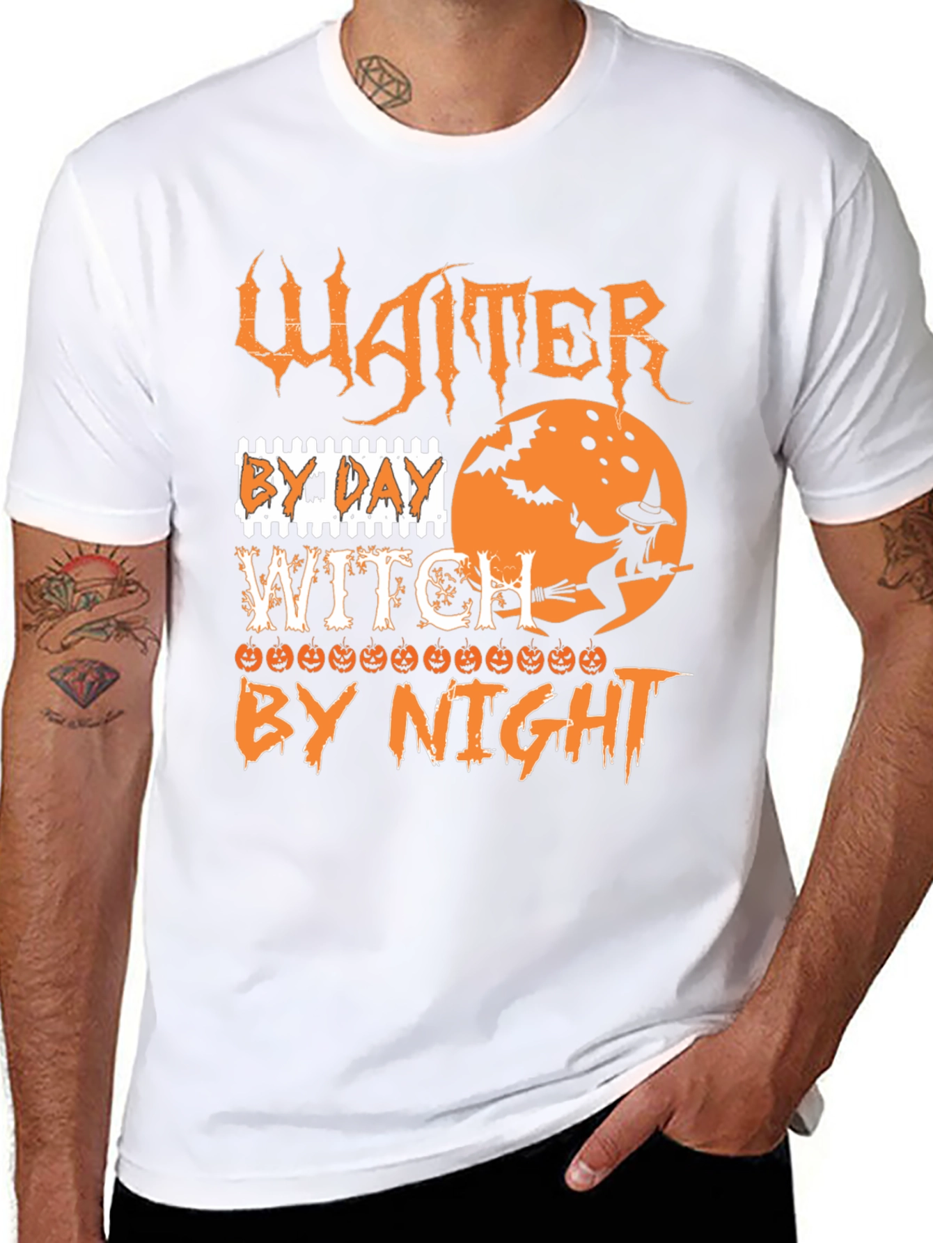 Waiter By Day Witch By Night Halloween T-Shirt