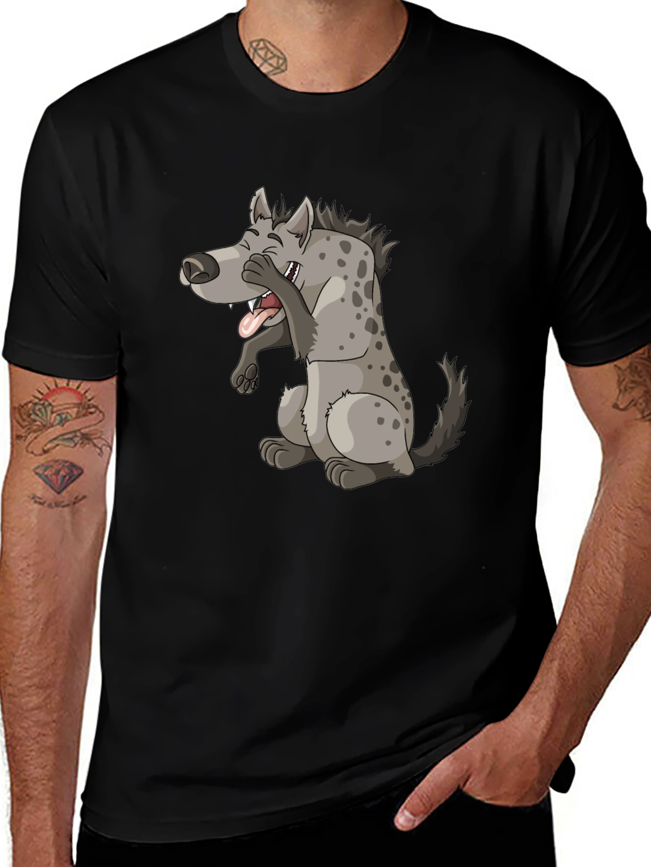 Laughing Hyena Graphic Tee - Black Cotton Blend