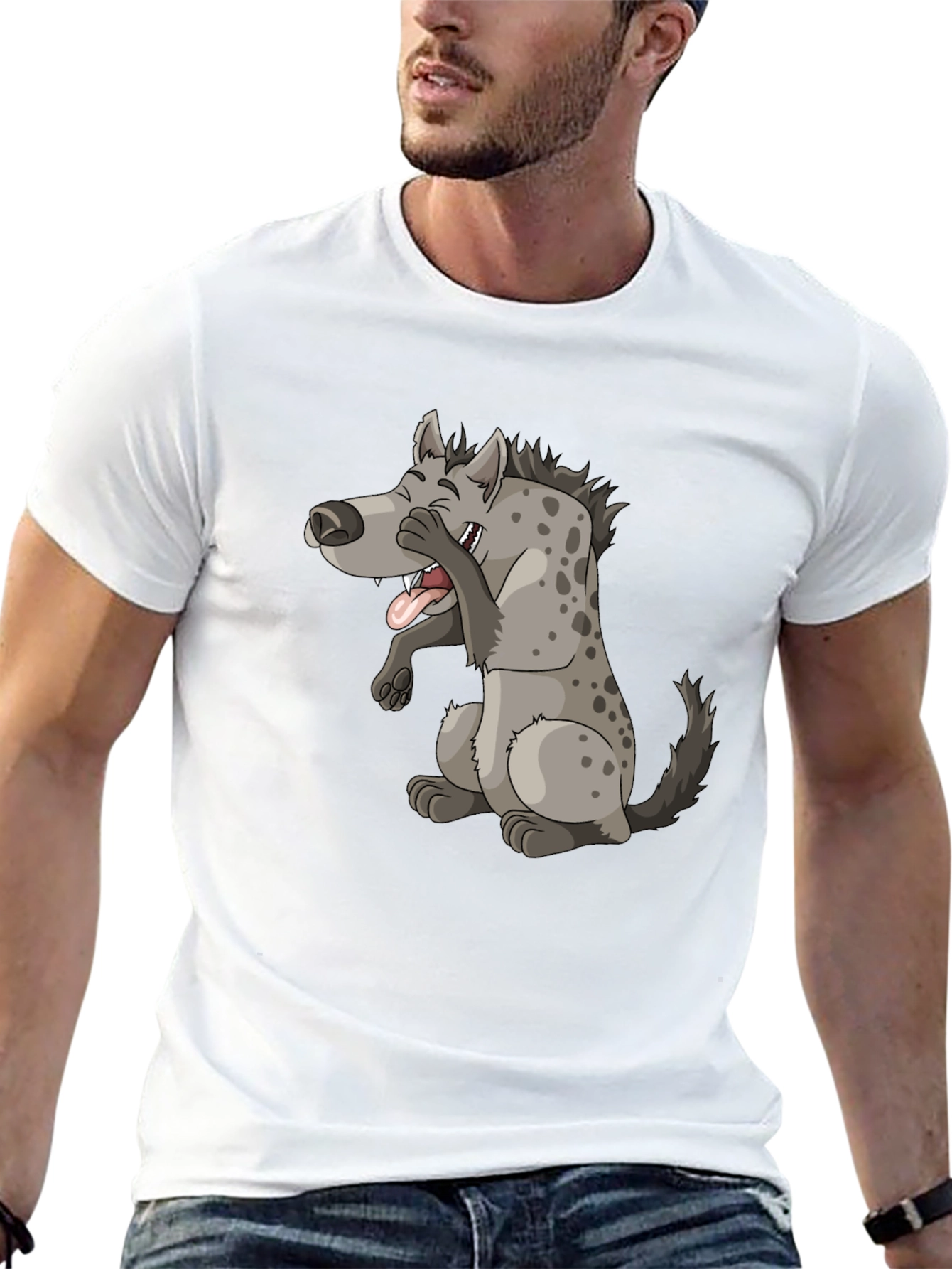 Laughing Hyena Graphic Tee - Black Cotton Blend