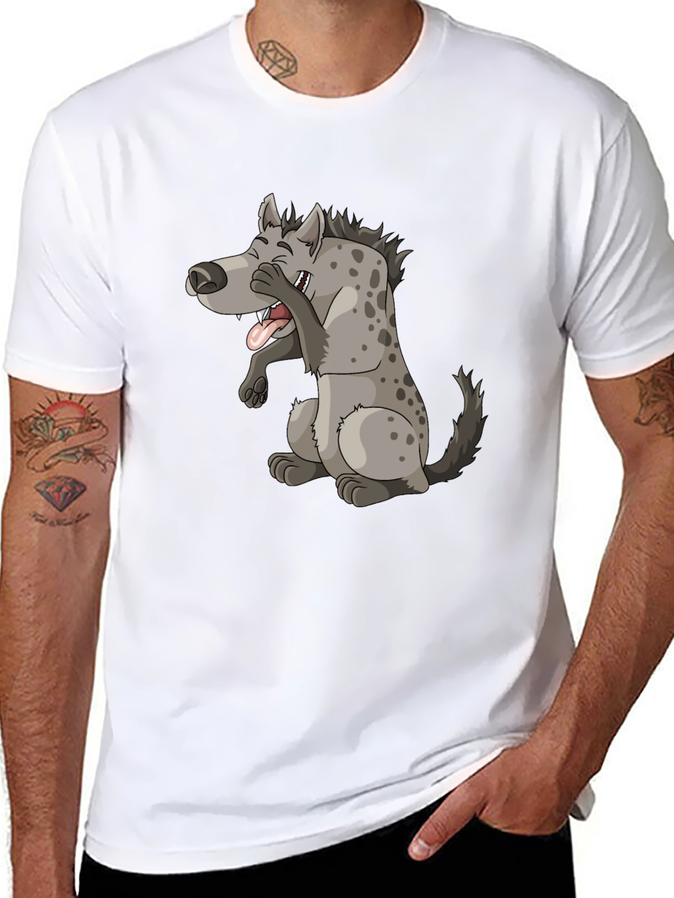 Laughing Hyena Graphic Tee - Black Cotton Blend