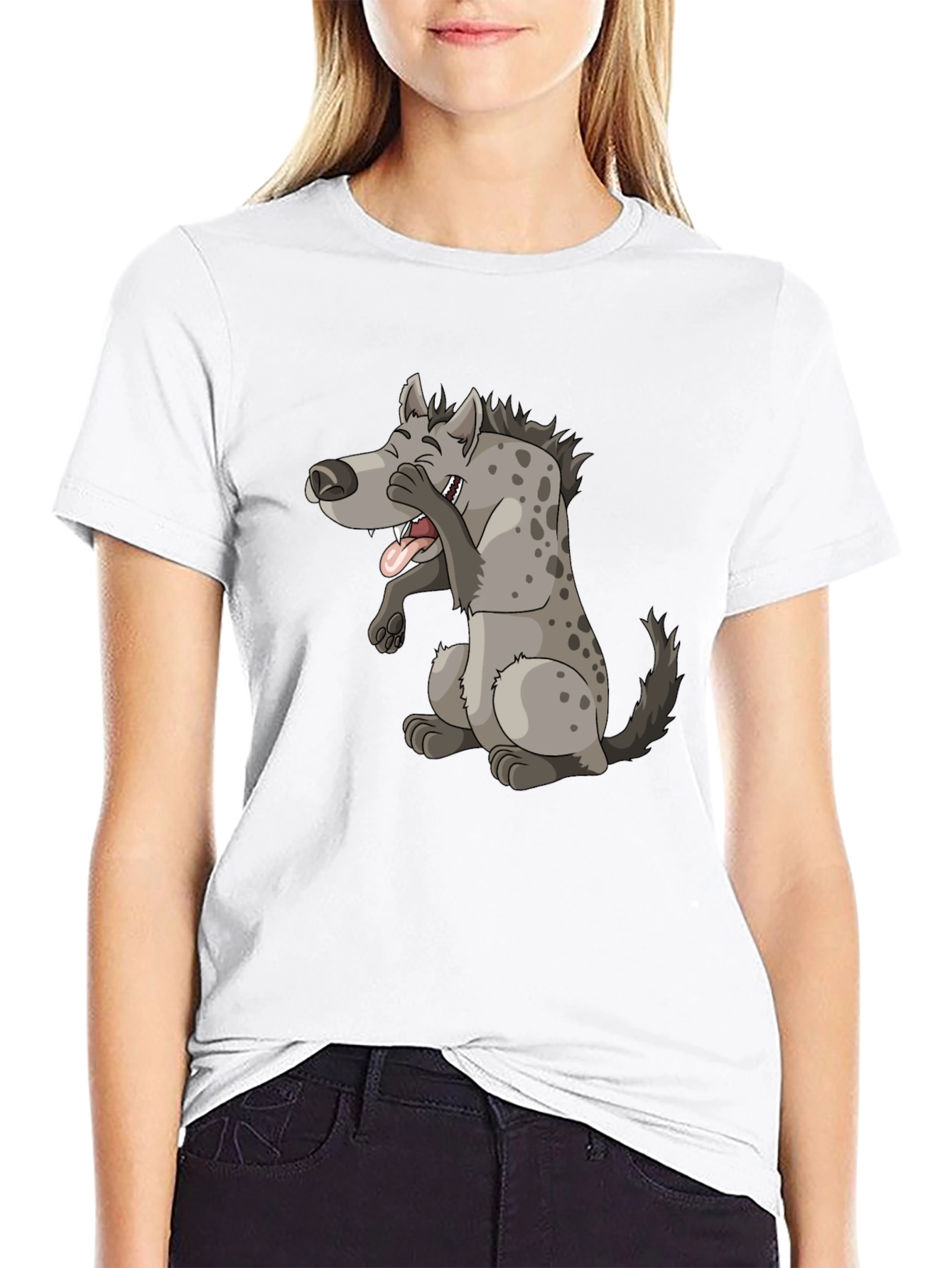 Laughing Hyena Graphic Tee - Black Cotton Blend