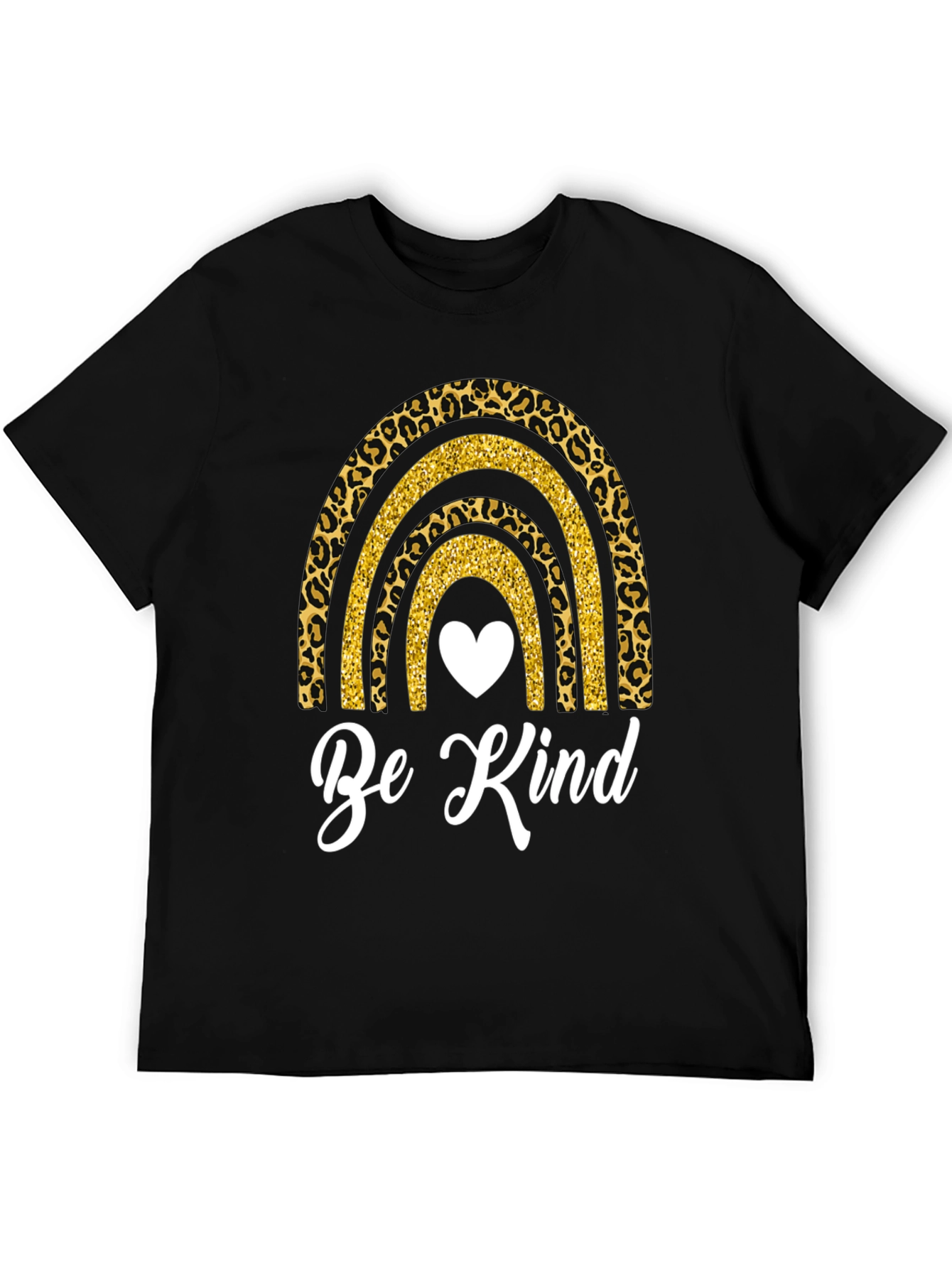 Be Kind Rainbow Leopard Print T-Shirt