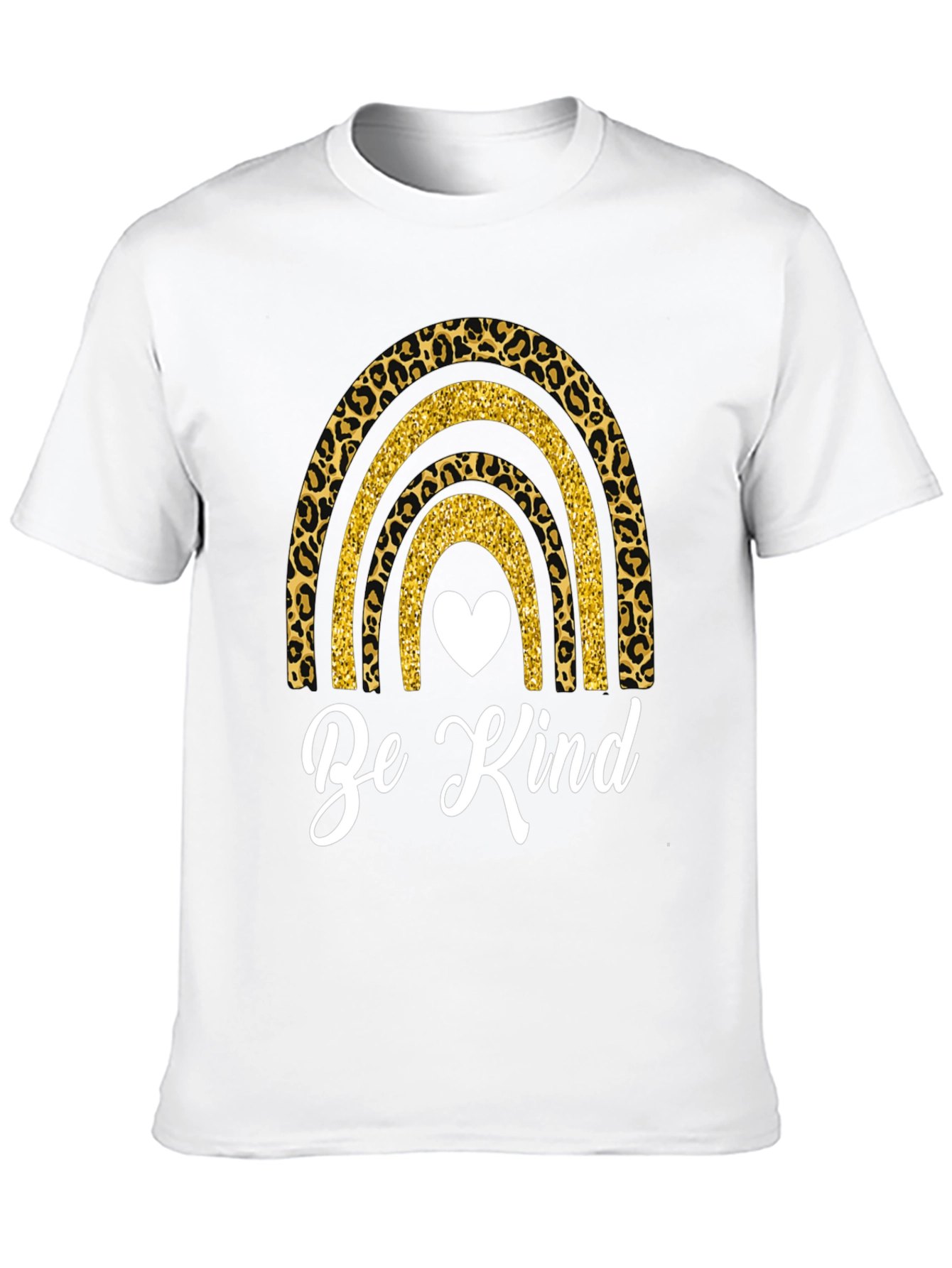 Be Kind Rainbow Leopard Print T-Shirt