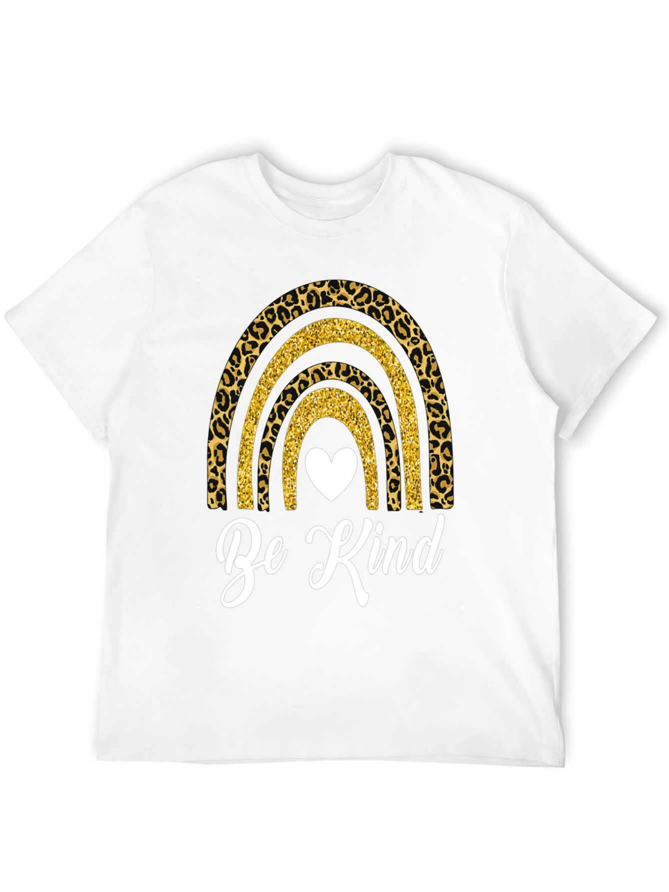 Be Kind Rainbow Leopard Print T-Shirt