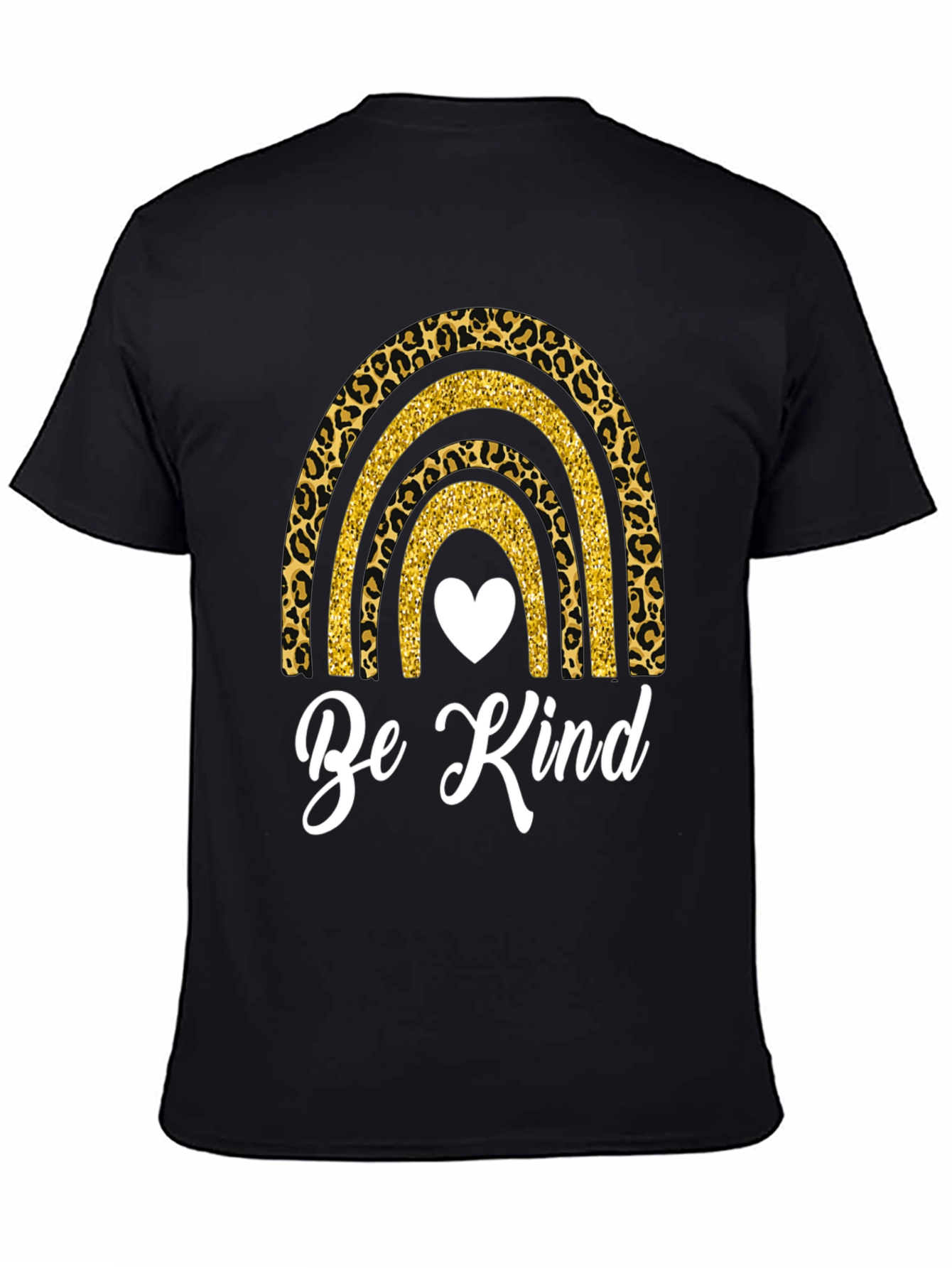 Be Kind Rainbow Leopard Print T-Shirt