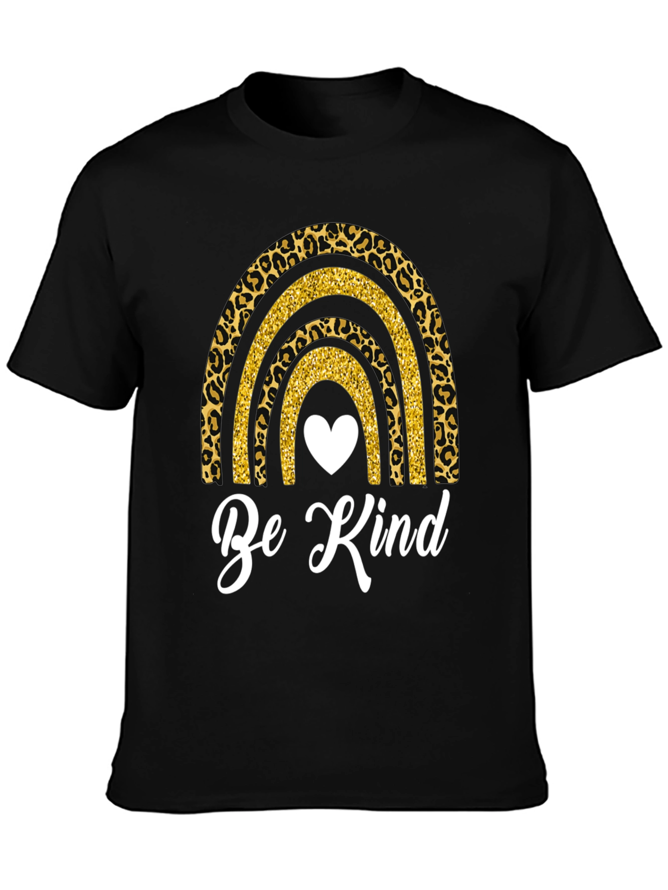 Be Kind Rainbow Leopard Print T-Shirt