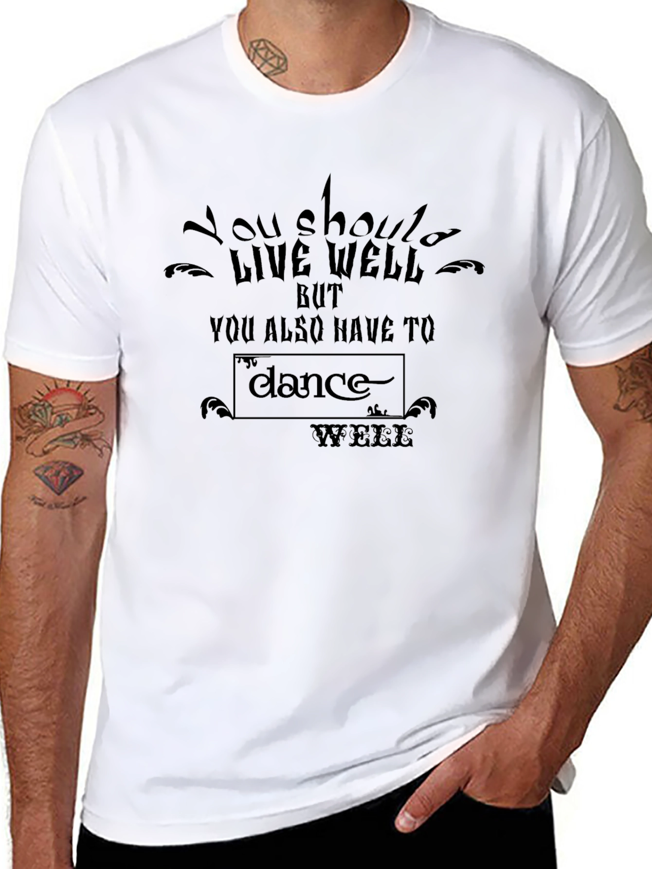 Live Well Graphic Tee - Inspiring Motto Shirt