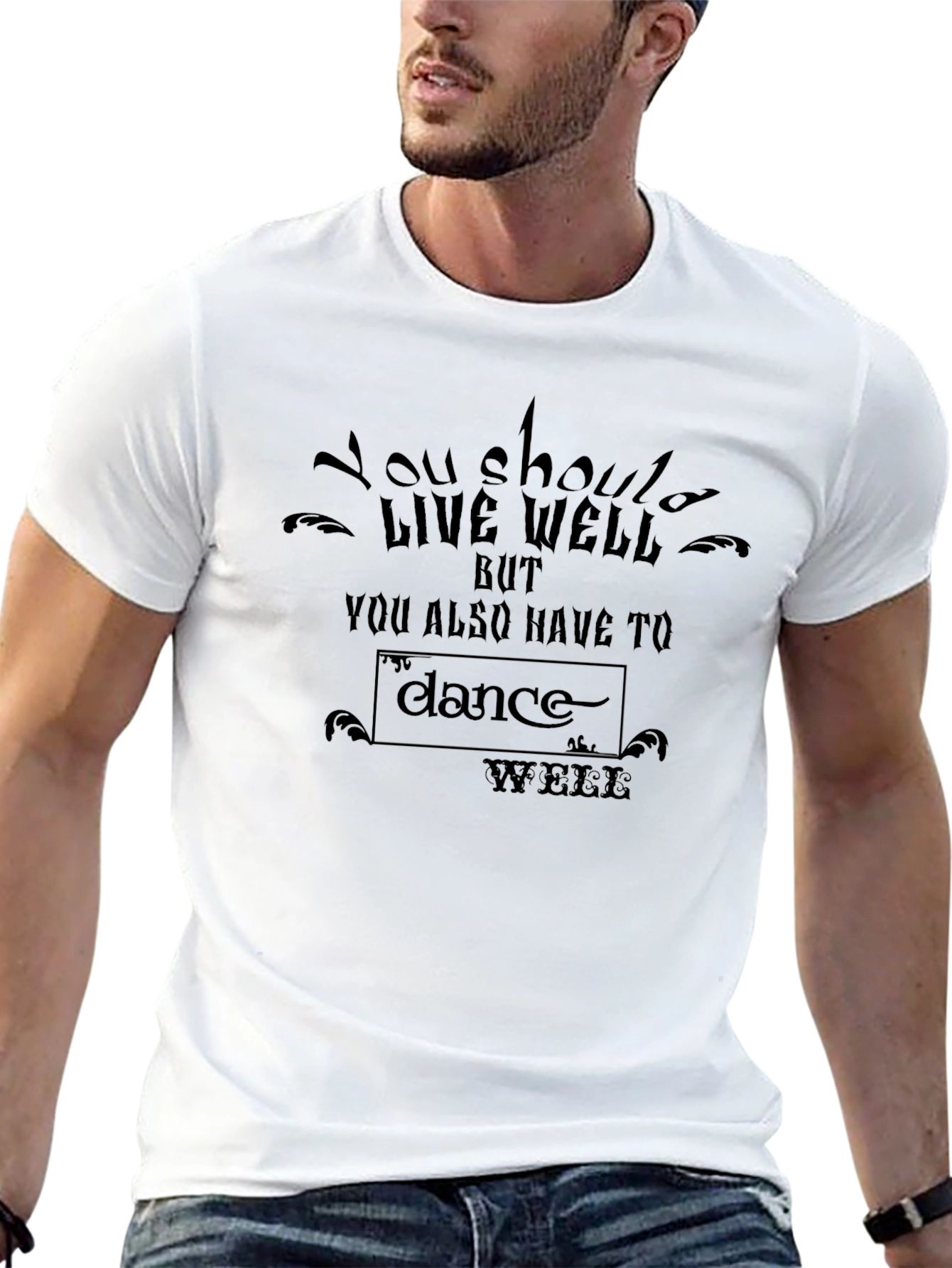 Live Well Graphic Tee - Inspiring Motto Shirt