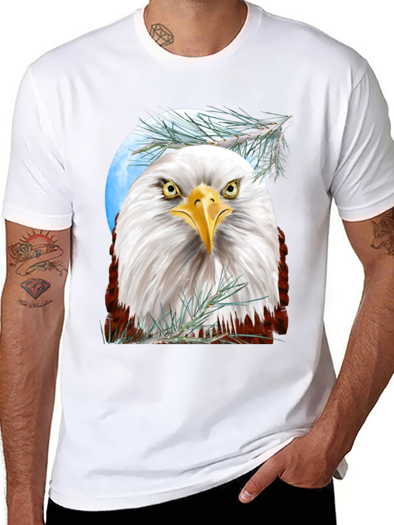 Bald Eagle Graphic T-Shirt - Patriotic Design