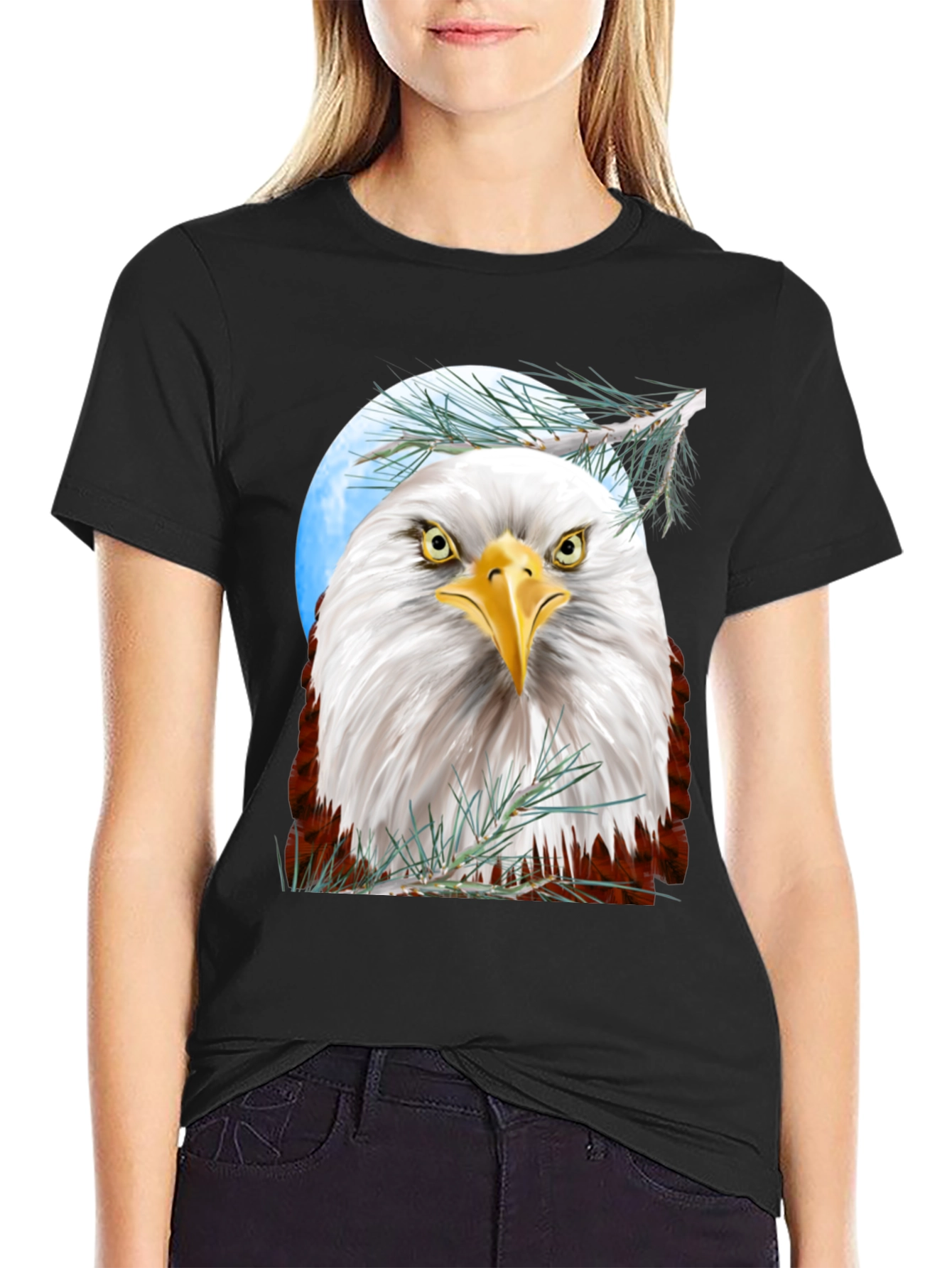 Bald Eagle Graphic T-Shirt - Patriotic Design