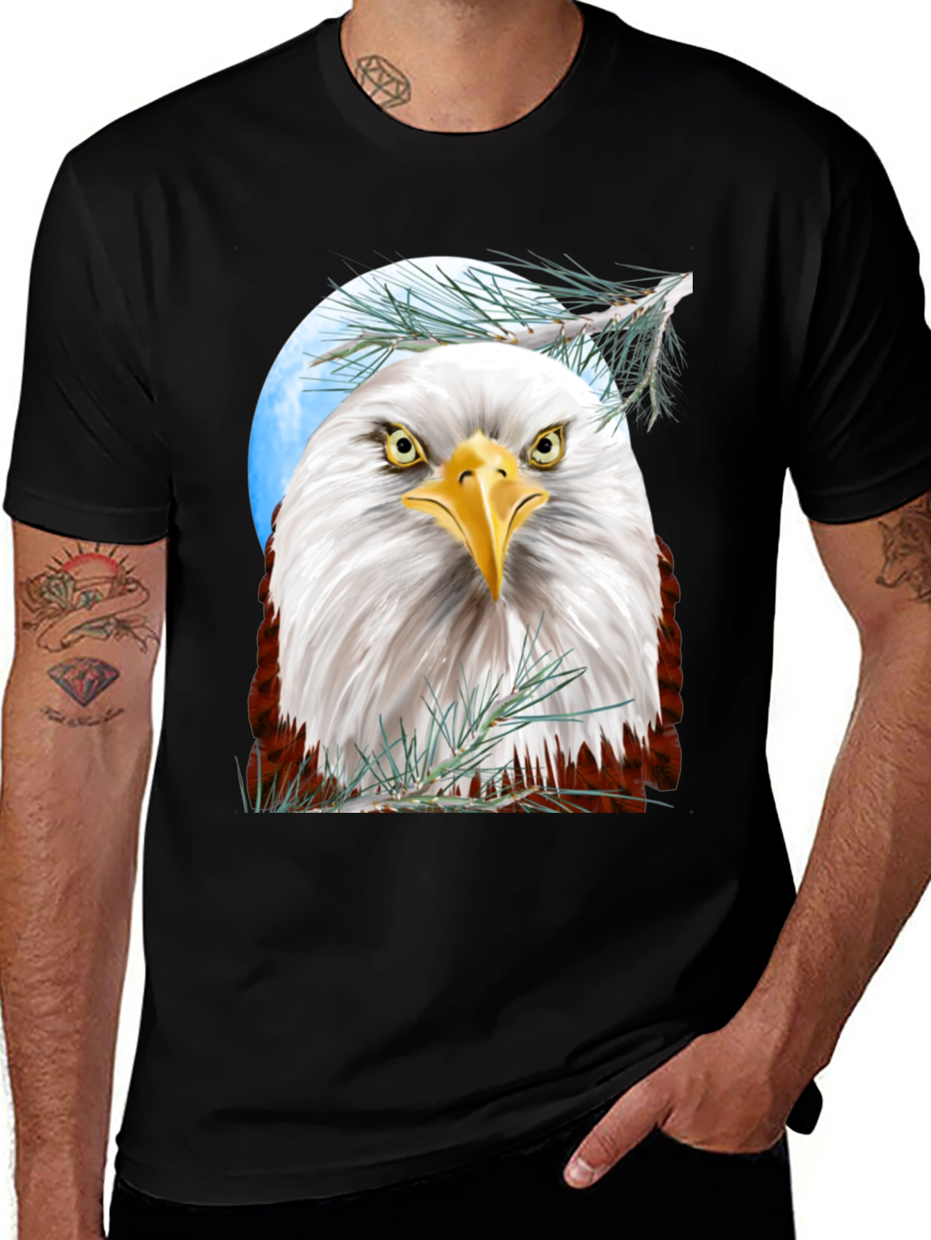 Bald Eagle Graphic T-Shirt - Patriotic Design