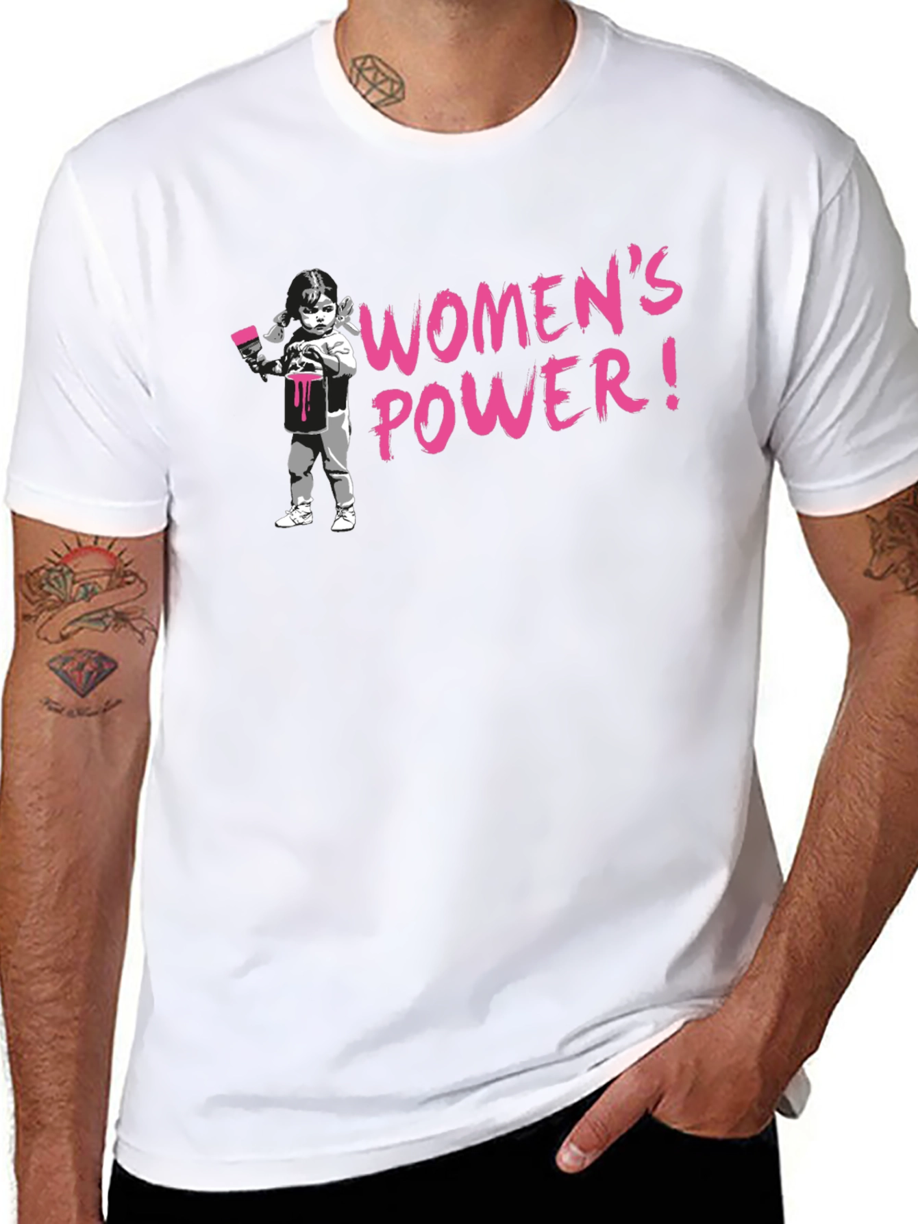 Womens Power Black Graphic Tee