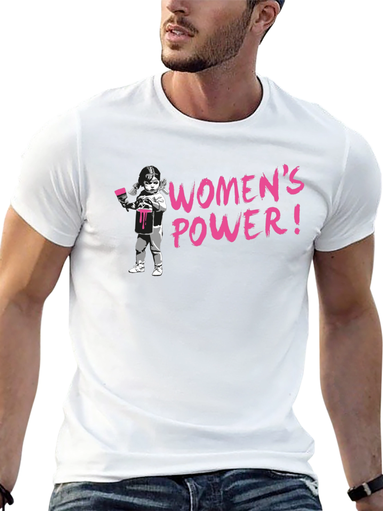 Womens Power Black Graphic Tee