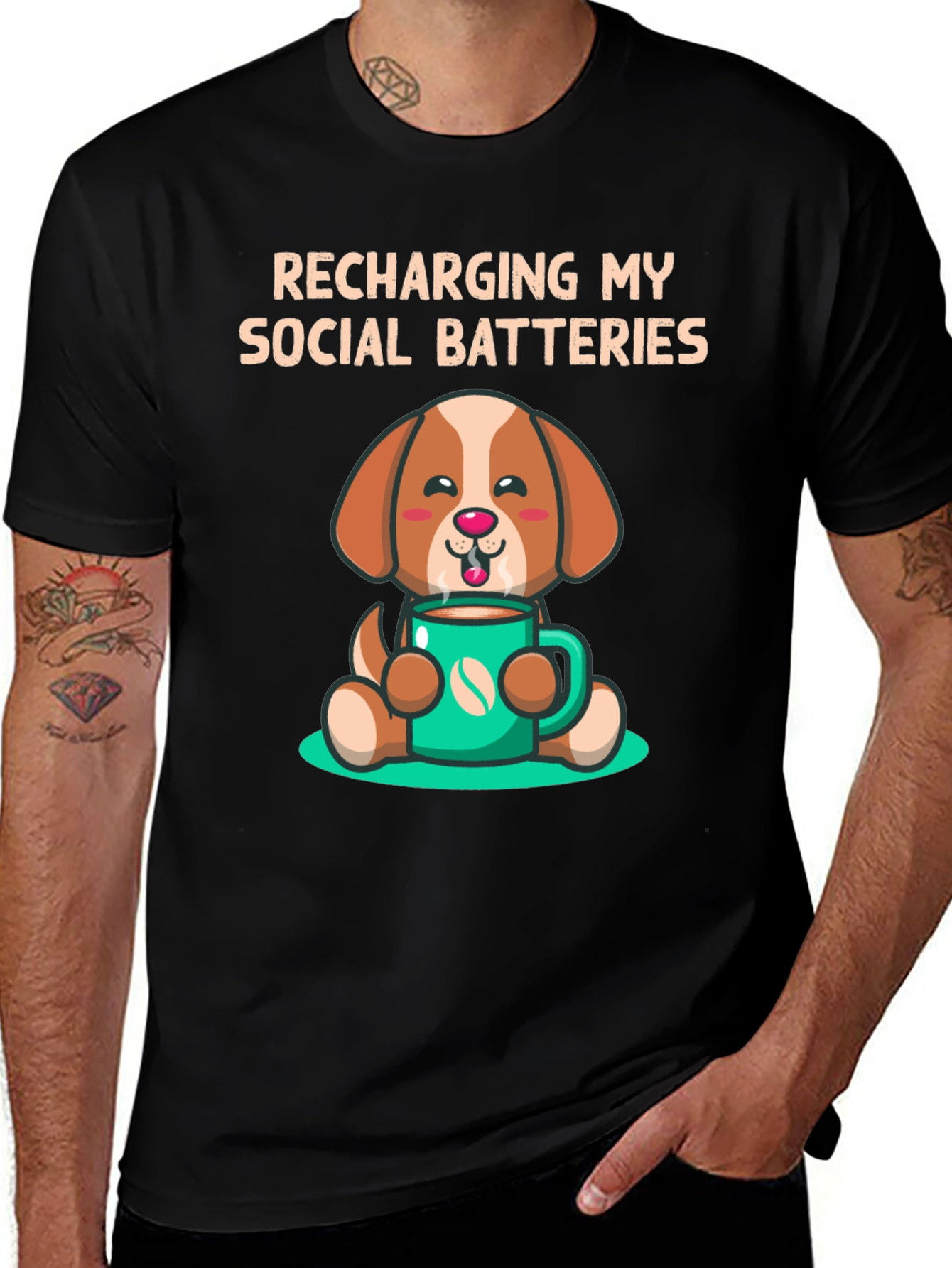 Recharging Social Batteries Dog T-Shirt