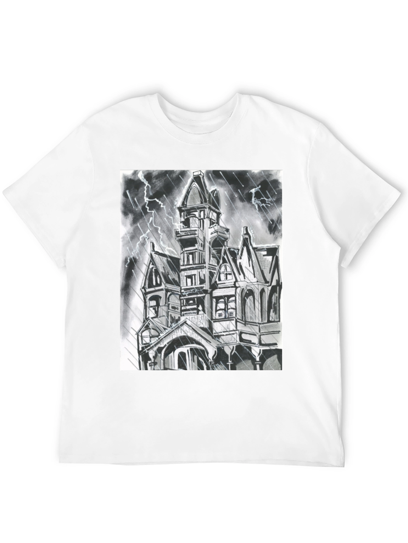 Haunted House Graphic Tee - Spooky Season Shirt