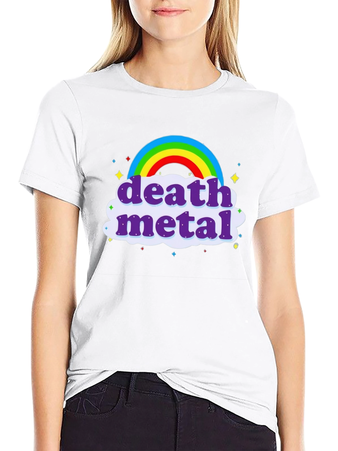 Death Metal Rainbow T-Shirt - Black Crew Neck