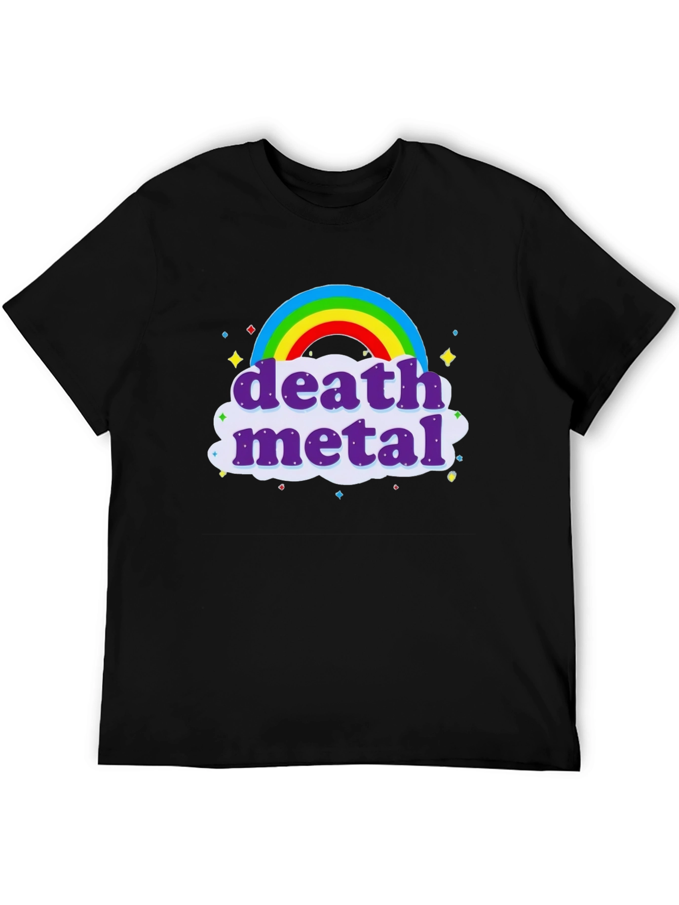 Death Metal Rainbow T-Shirt - Black Crew Neck