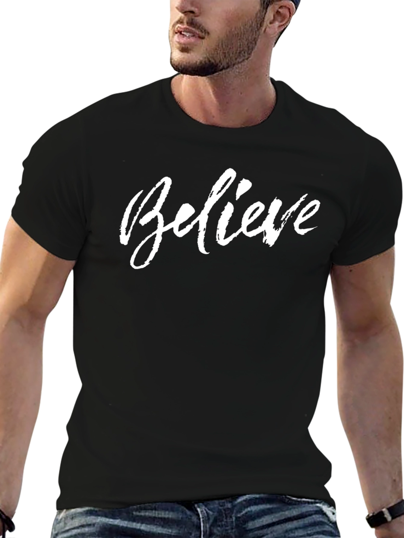 Believe Graphic Tee - Stylish Black T-Shirt