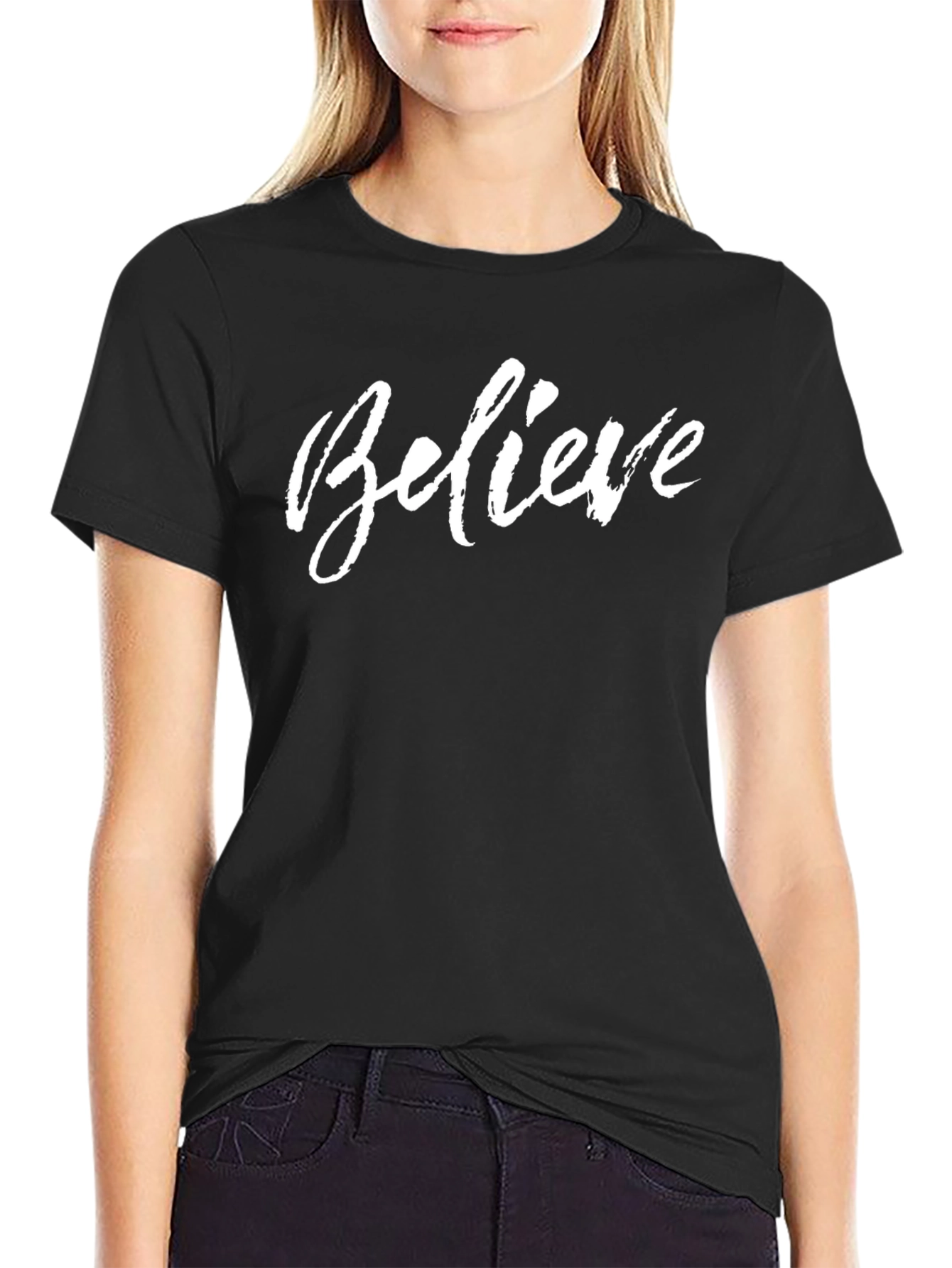 Believe Graphic Tee - Stylish Black T-Shirt