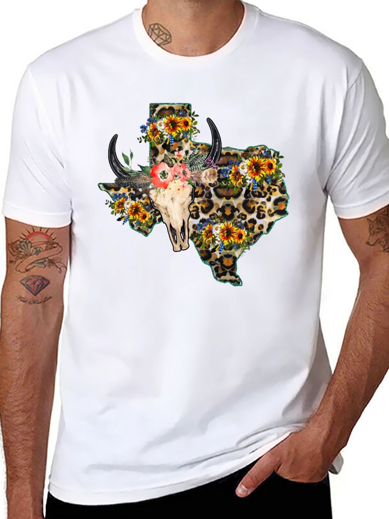 Texas Leopard Skull Graphic Tee