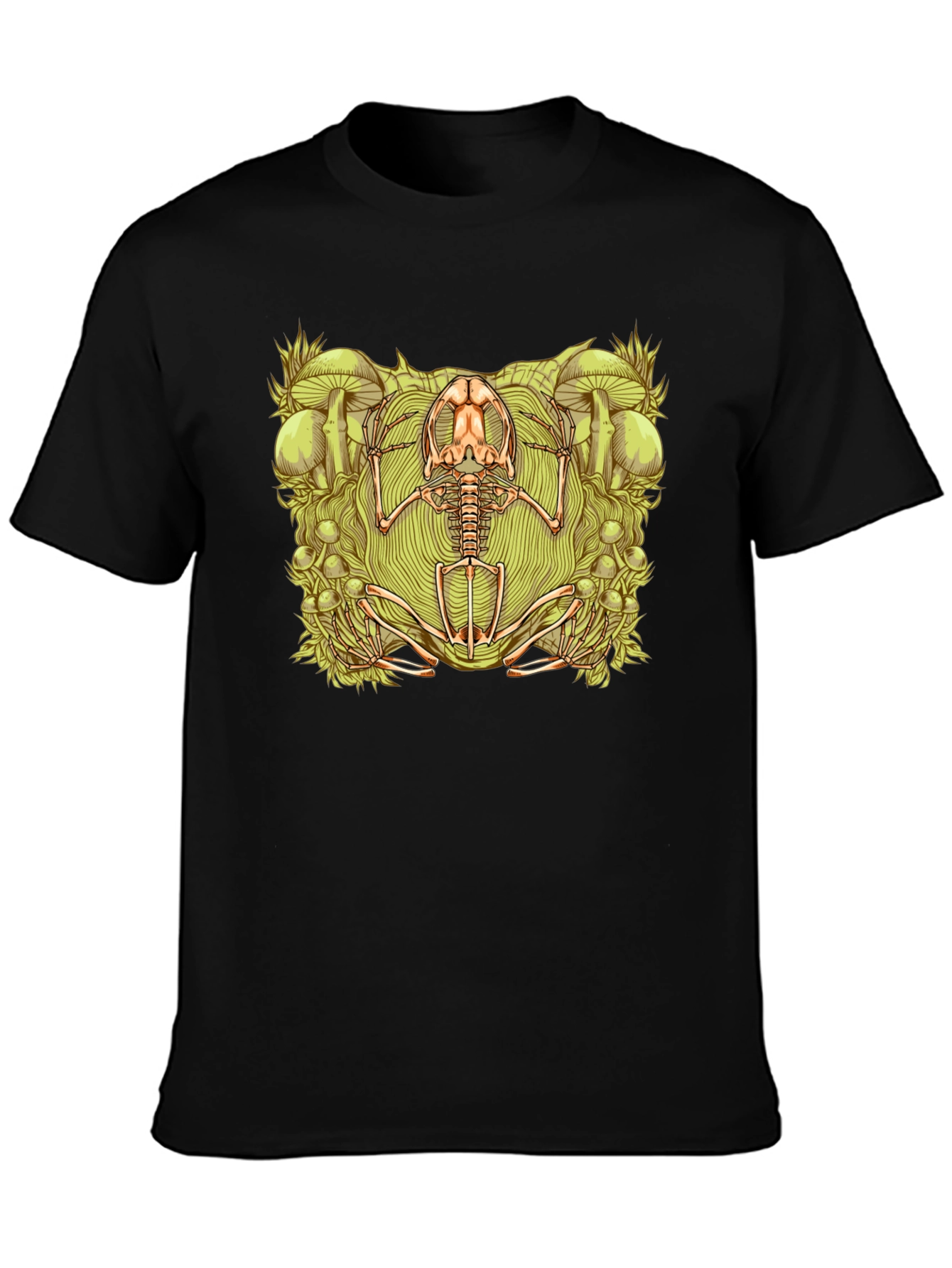 Frog Skeleton Graphic Tee - Unique Design