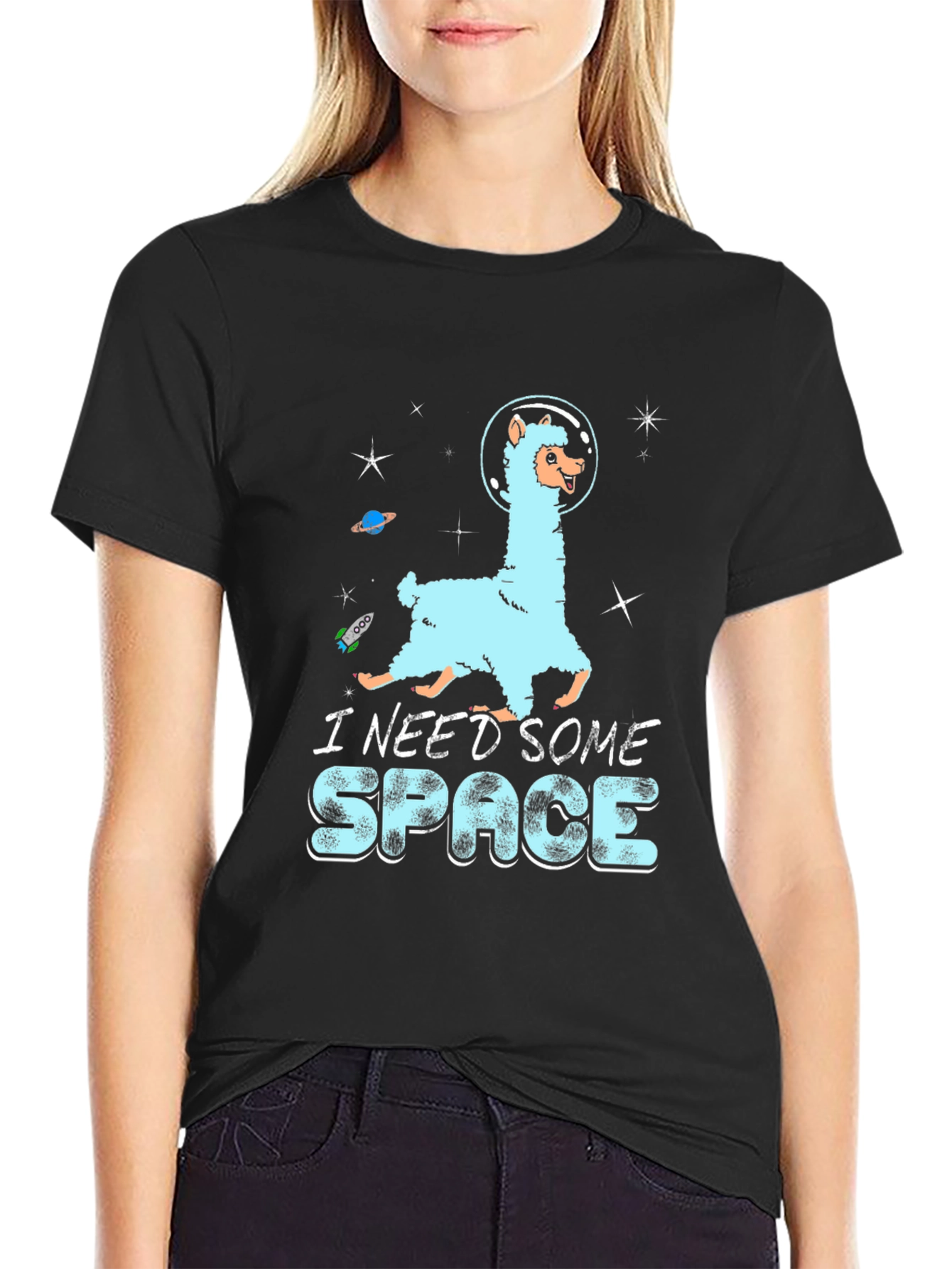 I Need Some Space Llama Graphic T-Shirt