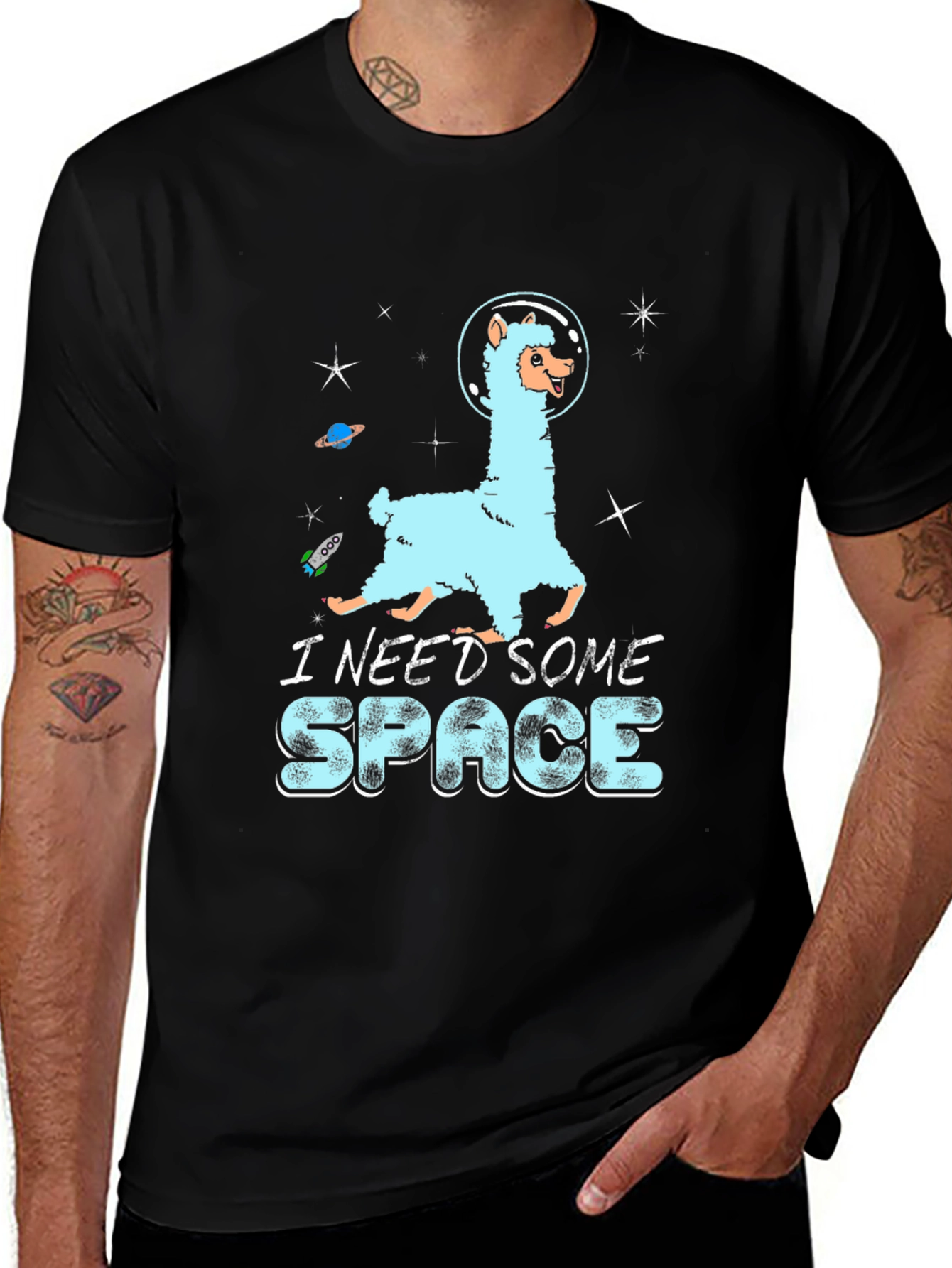 I Need Some Space Llama Graphic T-Shirt