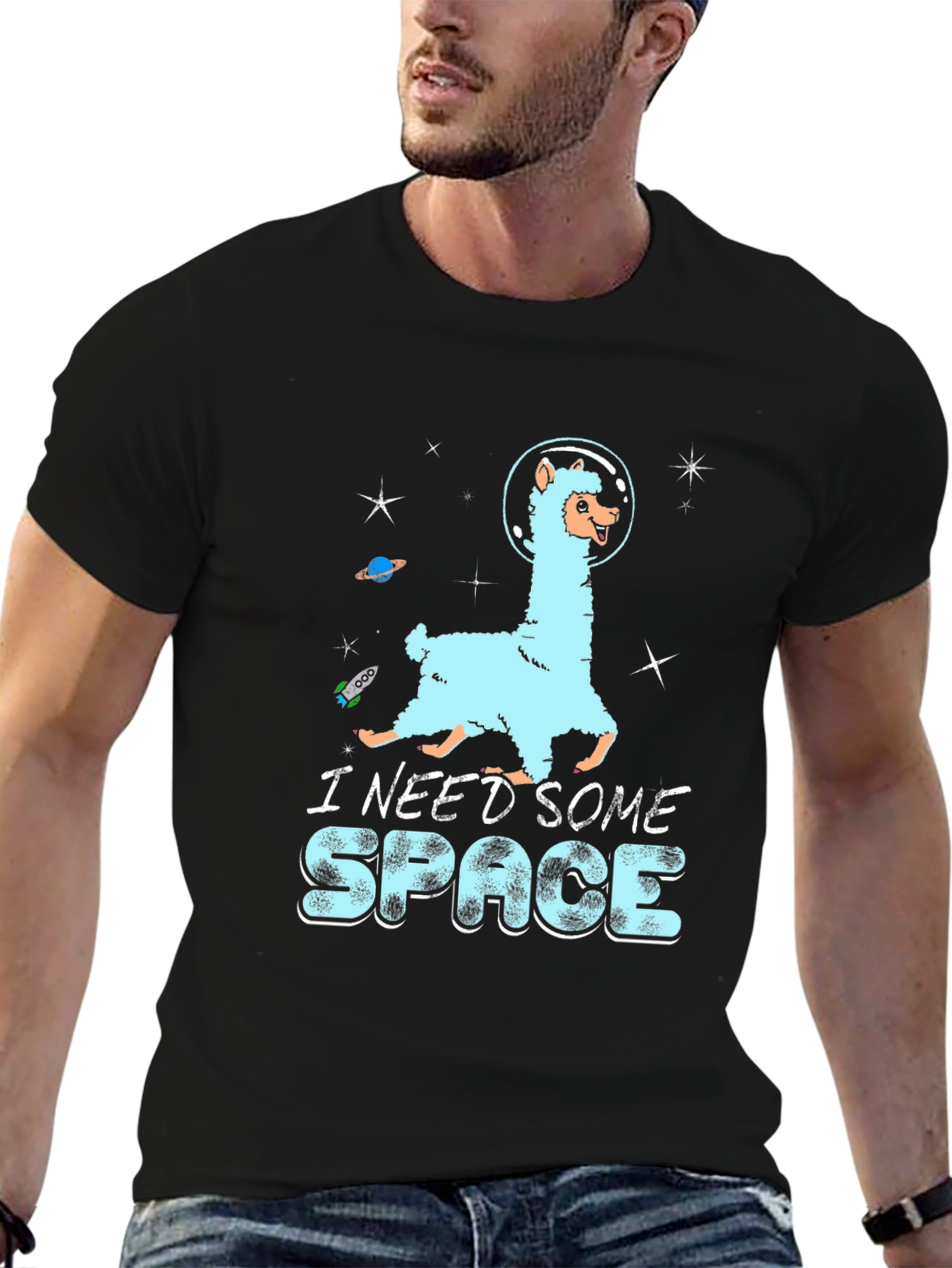 I Need Some Space Llama Graphic T-Shirt