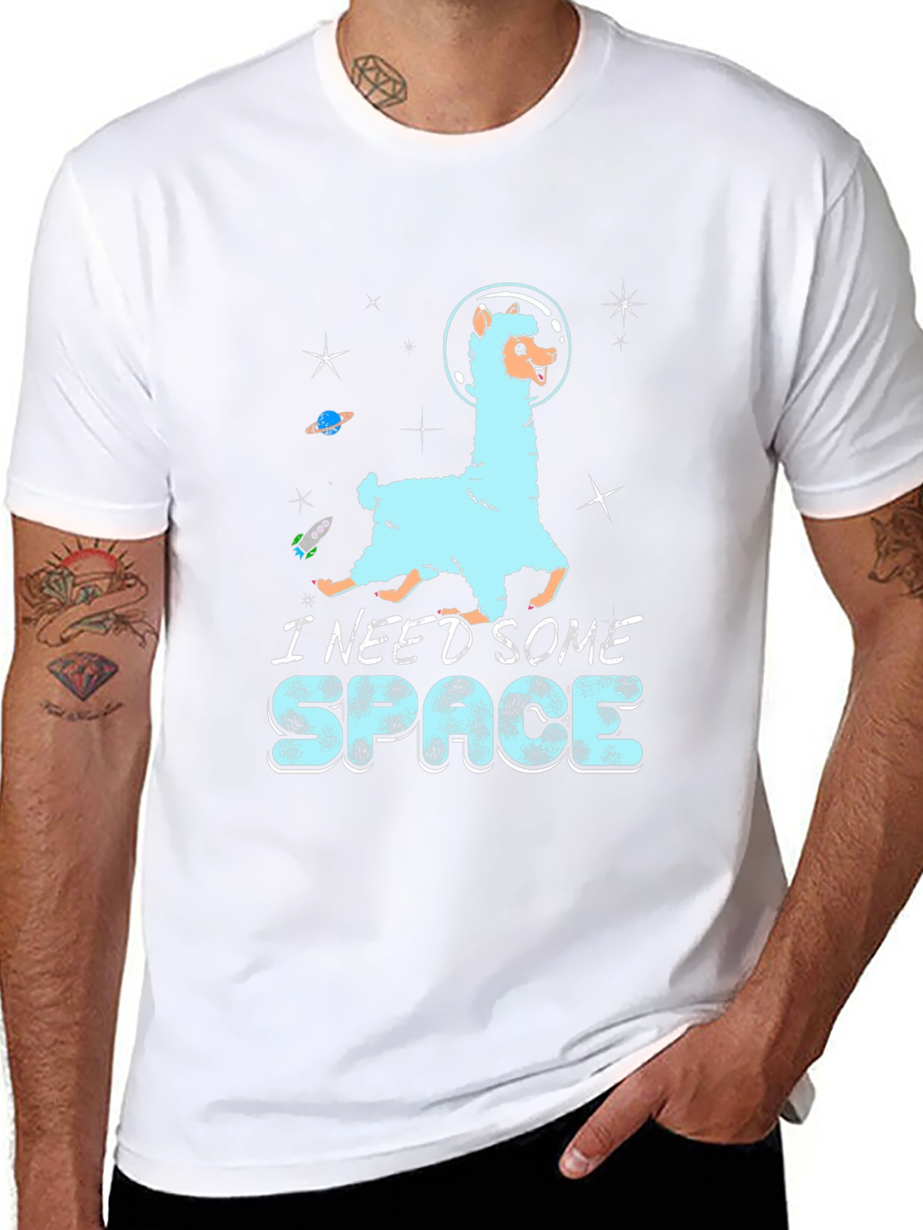 I Need Some Space Llama Graphic T-Shirt