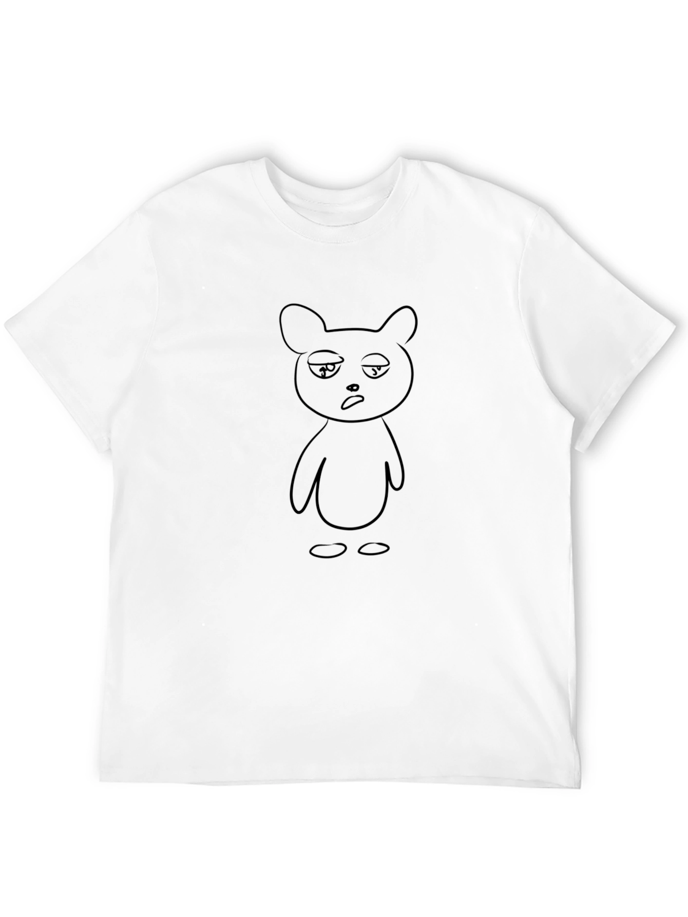 Black Graphic Tee - Bored Bear Outline