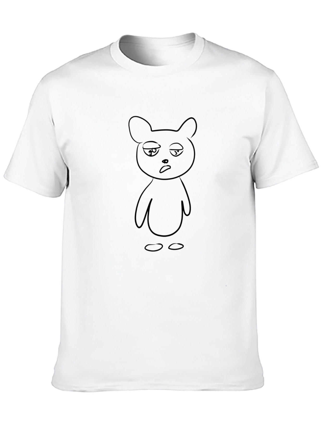 Black Graphic Tee - Bored Bear Outline