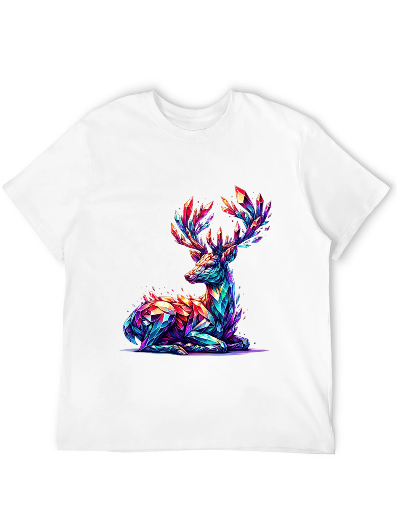Prismatic Deer Graphic T-Shirt - Black