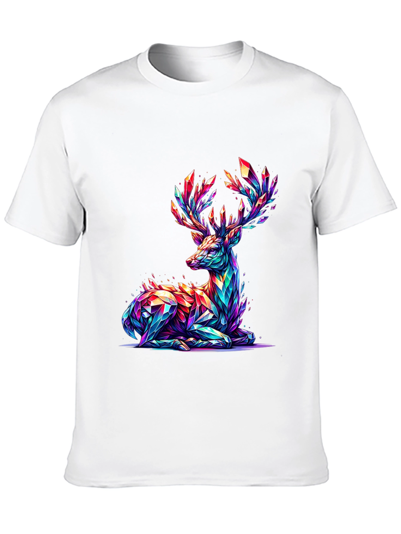 Prismatic Deer Graphic T-Shirt - Black