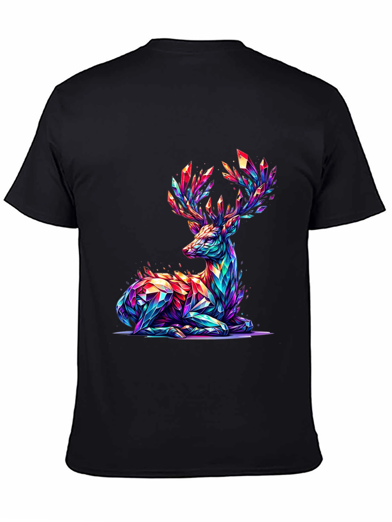 Prismatic Deer Graphic T-Shirt - Black