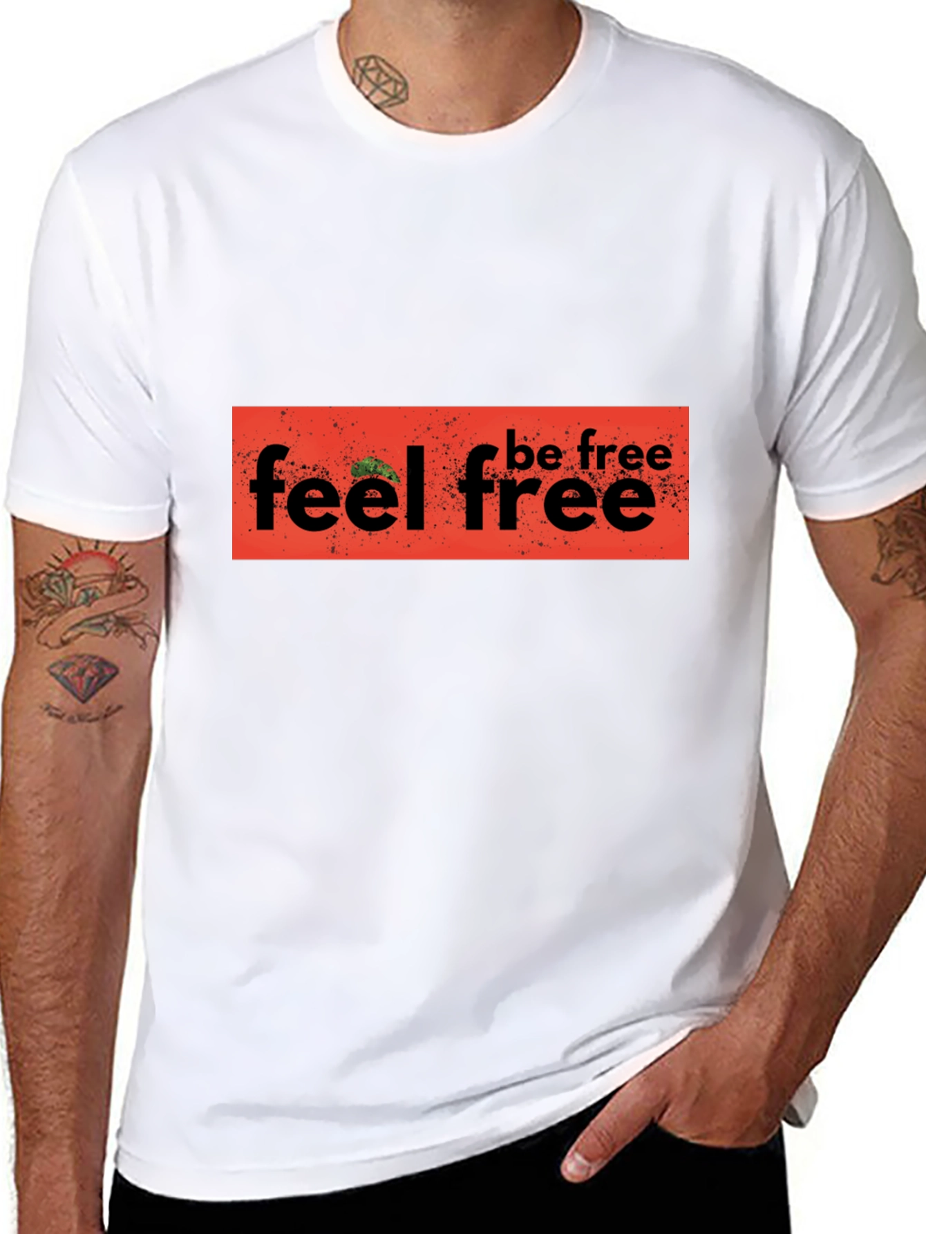 Feel Free Graphic Black T-Shirt