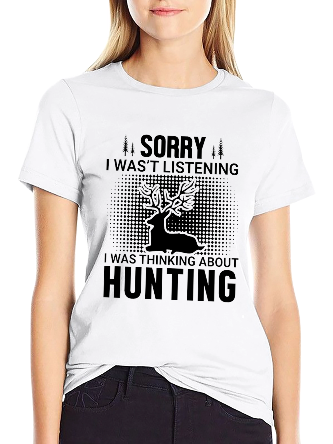 Sorry Hunting T-Shirt Mens Black Tee