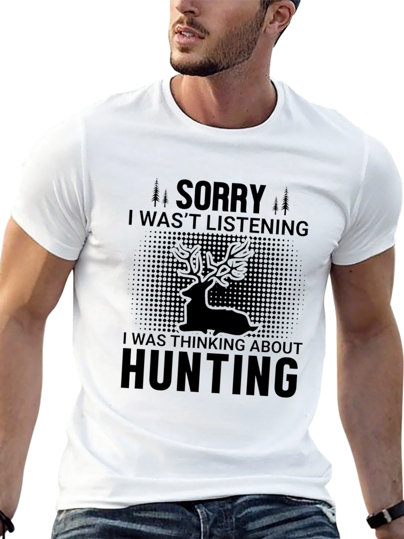 Sorry Hunting T-Shirt Mens Black Tee