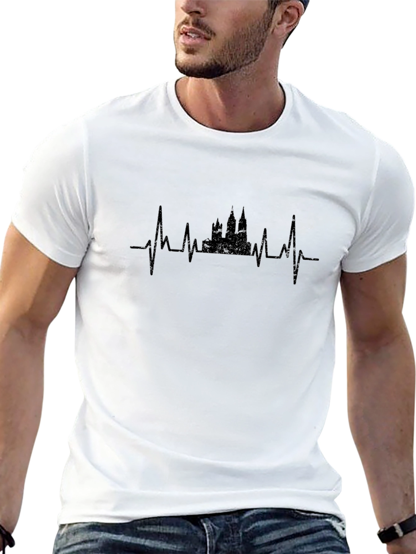 Heartbeat Castle Black Graphic Tee