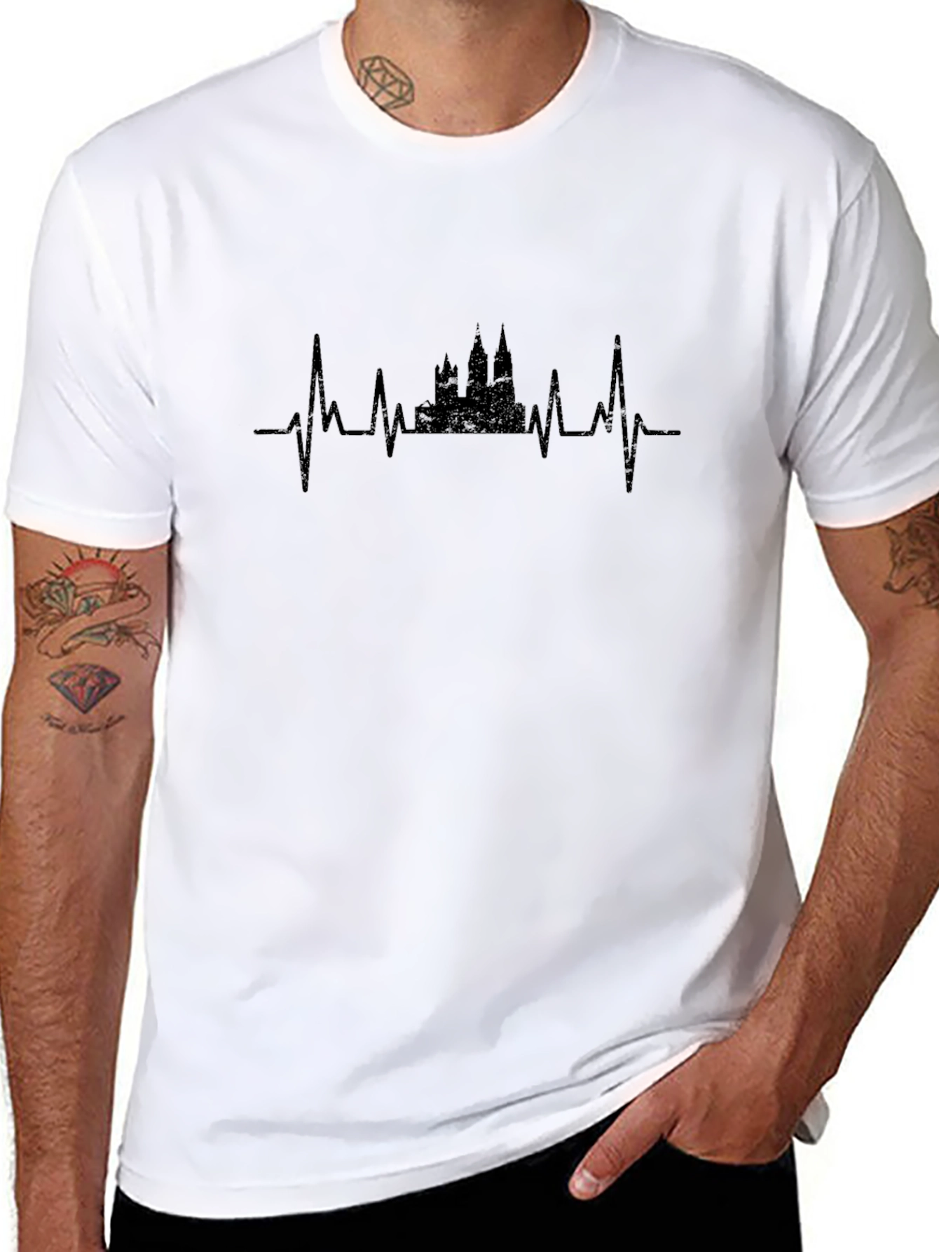 Heartbeat Castle Black Graphic Tee