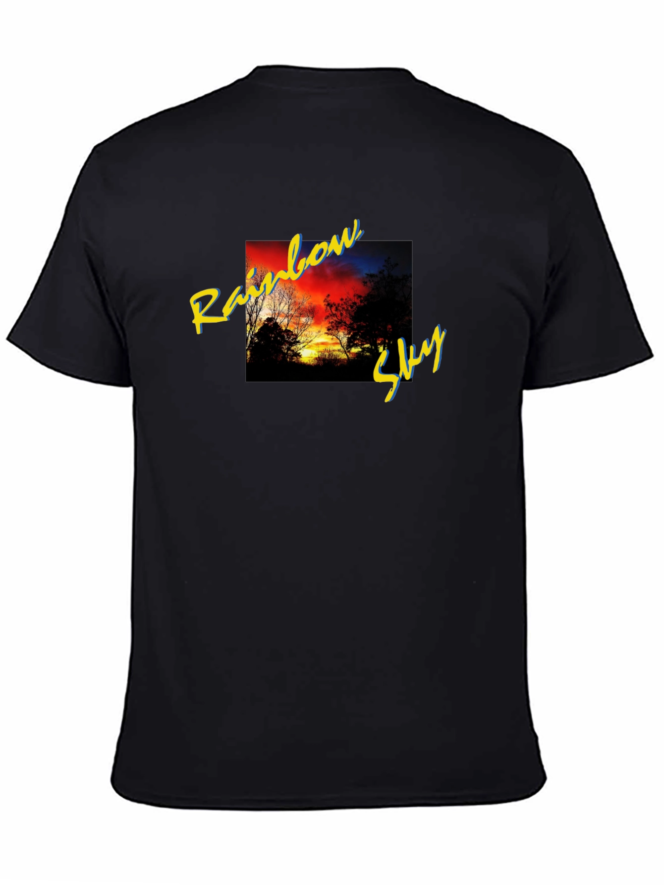 Rainbow Sky Graphic T-Shirt - Black