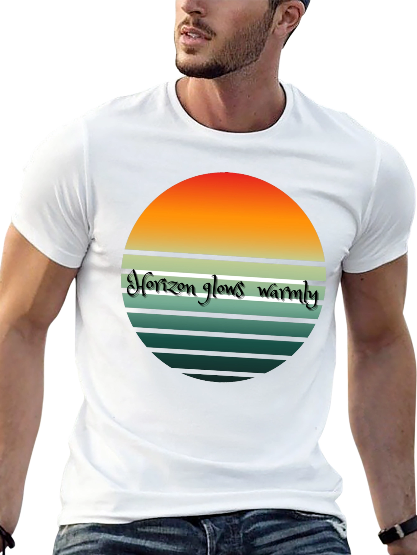 Retro Horizon Tee - Warm Glow T-Shirt
