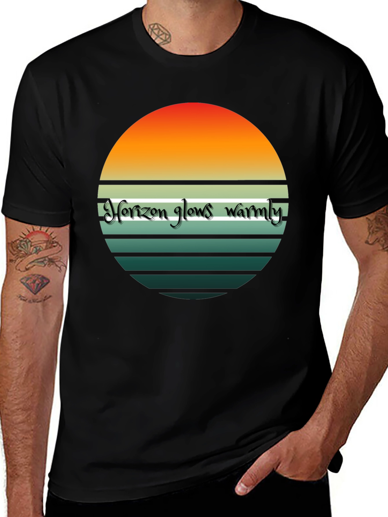 Retro Horizon Tee - Warm Glow T-Shirt