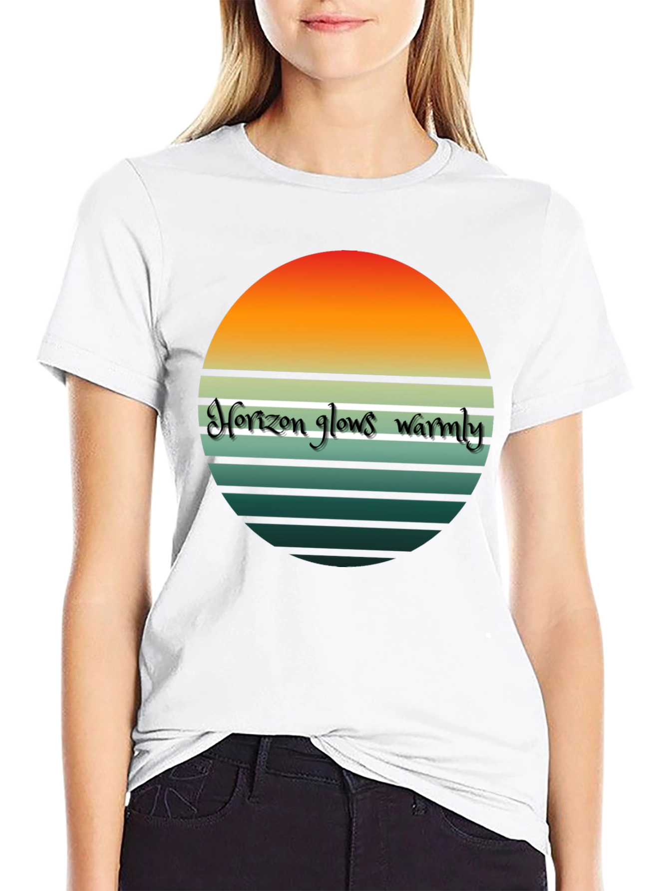 Retro Horizon Tee - Warm Glow T-Shirt