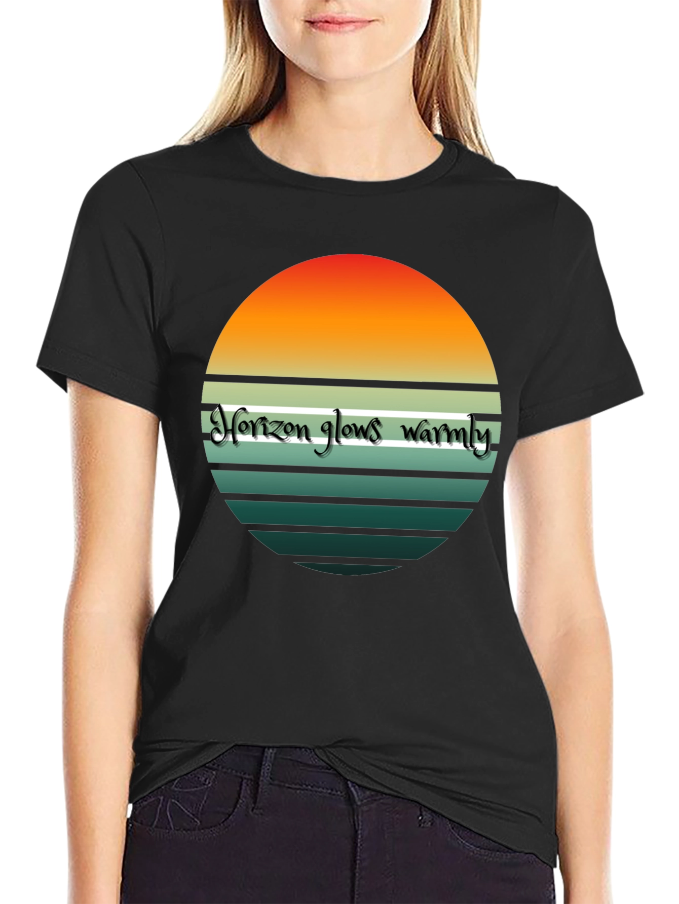 Retro Horizon Tee - Warm Glow T-Shirt