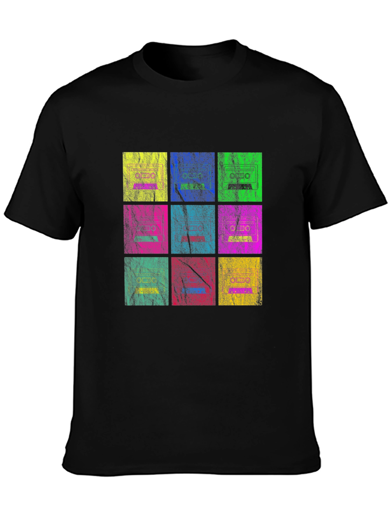 Retro Cassette Tape Grid T-Shirt